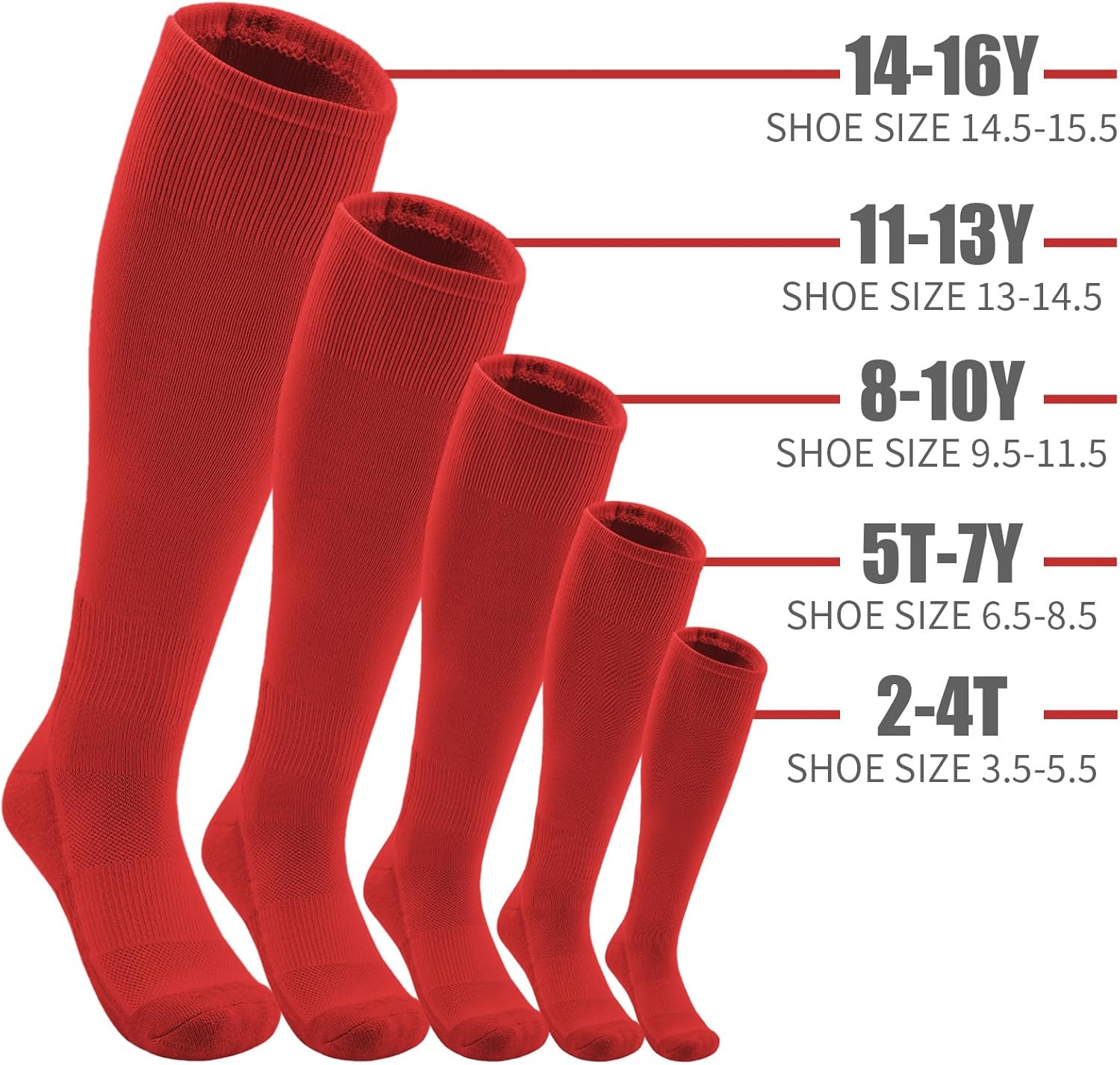 QBK 2T/3T/4T/5T Toddler Baseball Socks And Belt Youth Softball Tee Ball Combo Set for Boy Girl (1 Pairs of Socks & 1 Belt)