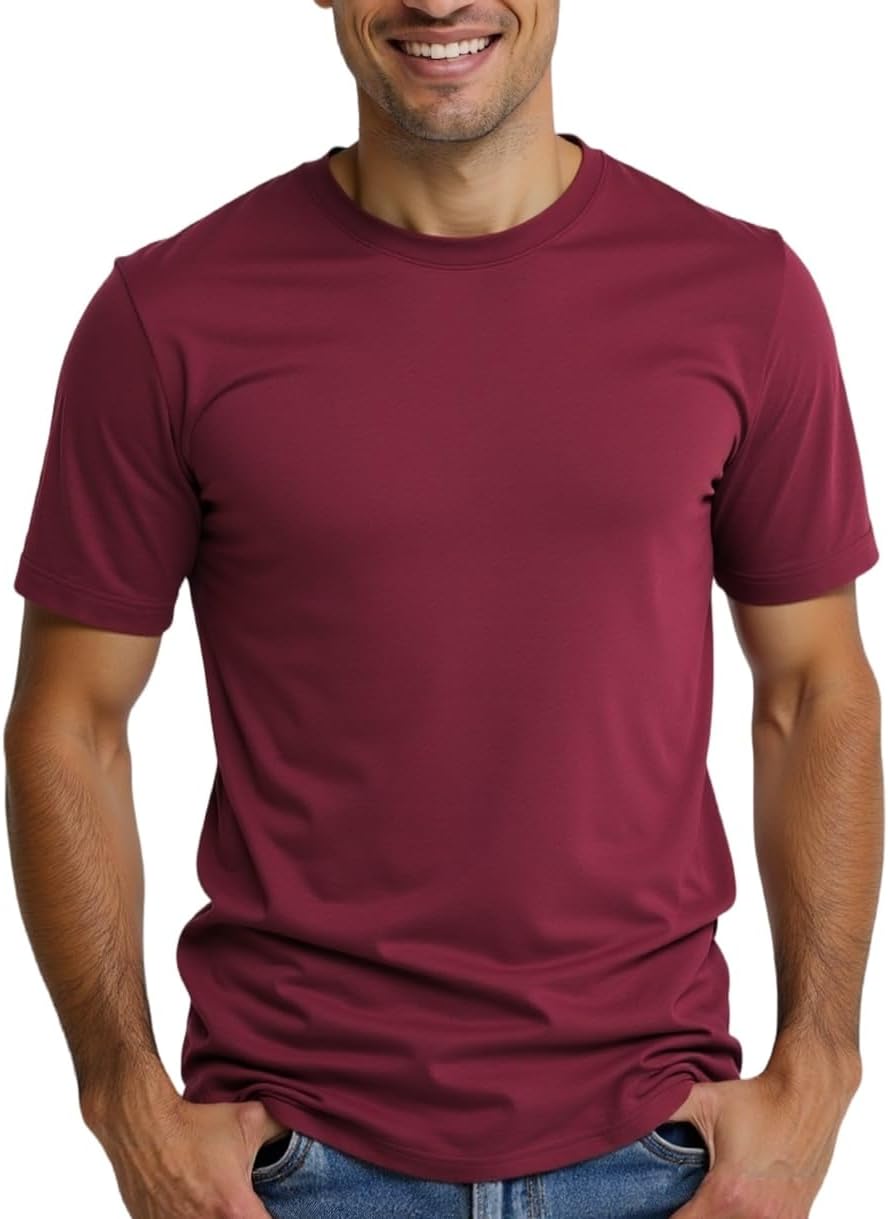 Huata Men's T-Shirt Short Sleeve Crewneck Cotton Tees