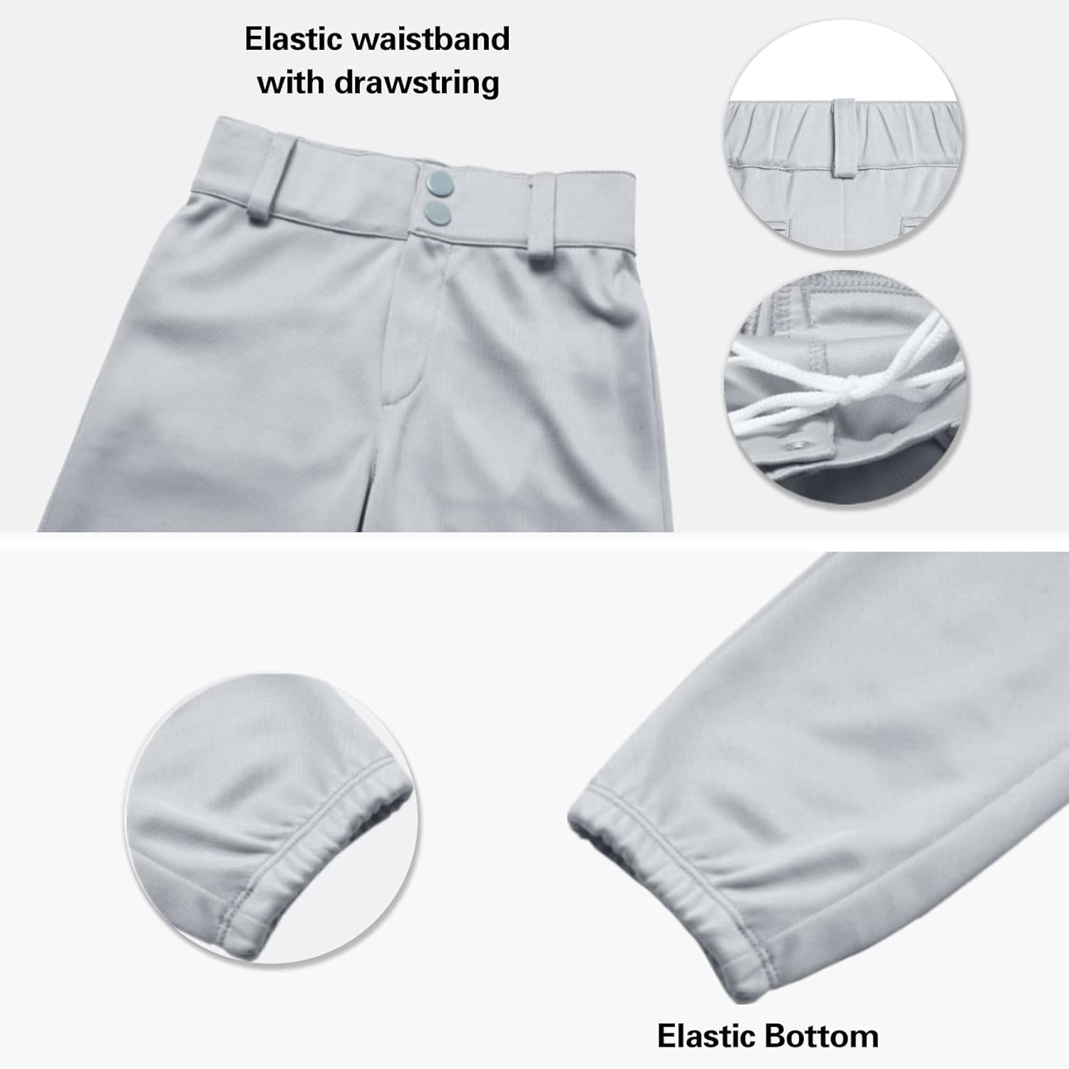 QBK 2T-13Years Girls' Softball Pants Kids' Youth Boys' Baseball Practice Pant Toddler tee Ball Pants