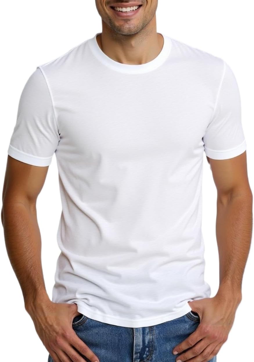 Huata Men's T-Shirt Short Sleeve Crewneck Cotton Tees