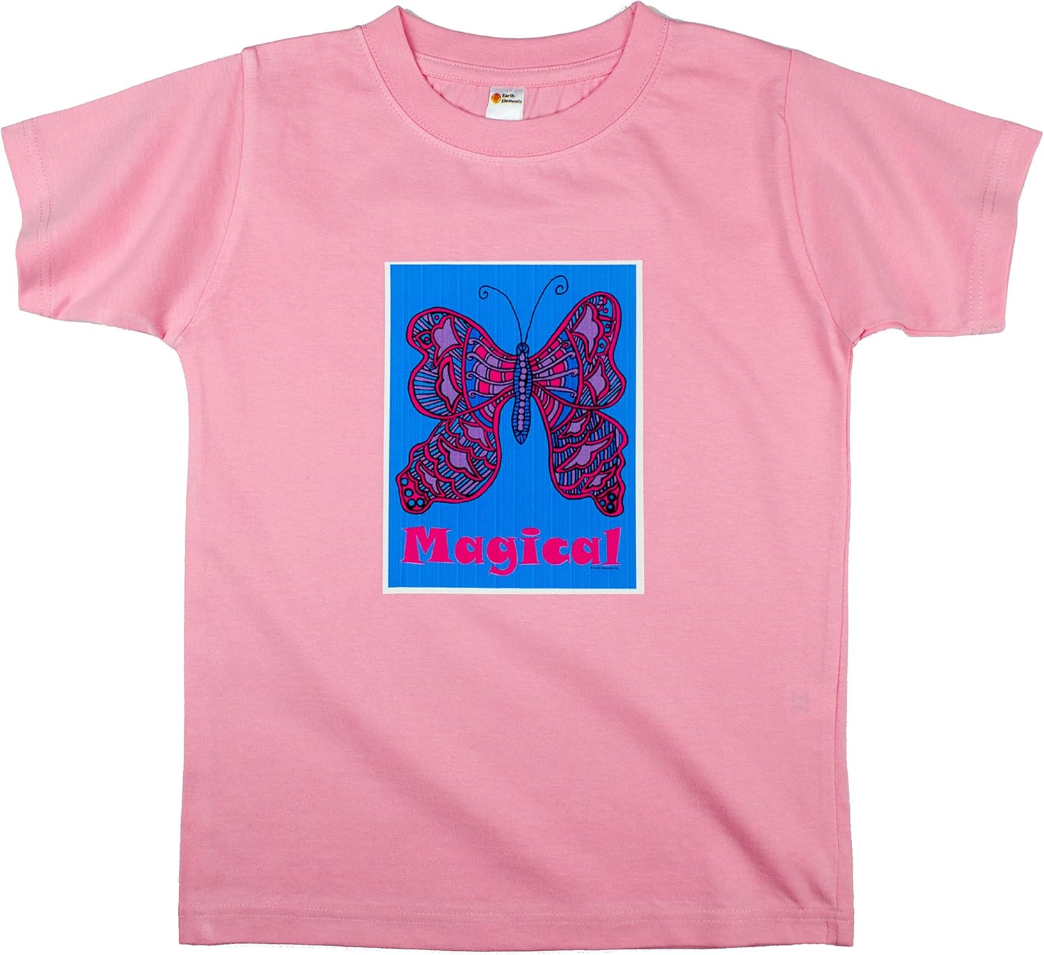 Earth Elements Little Girls’ Short Sleeve T-Shirt - Magical Butterfly