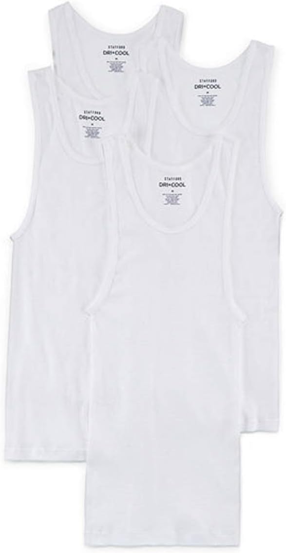 Stafford 4 Pair Dry+Cool A-Shirts Tall