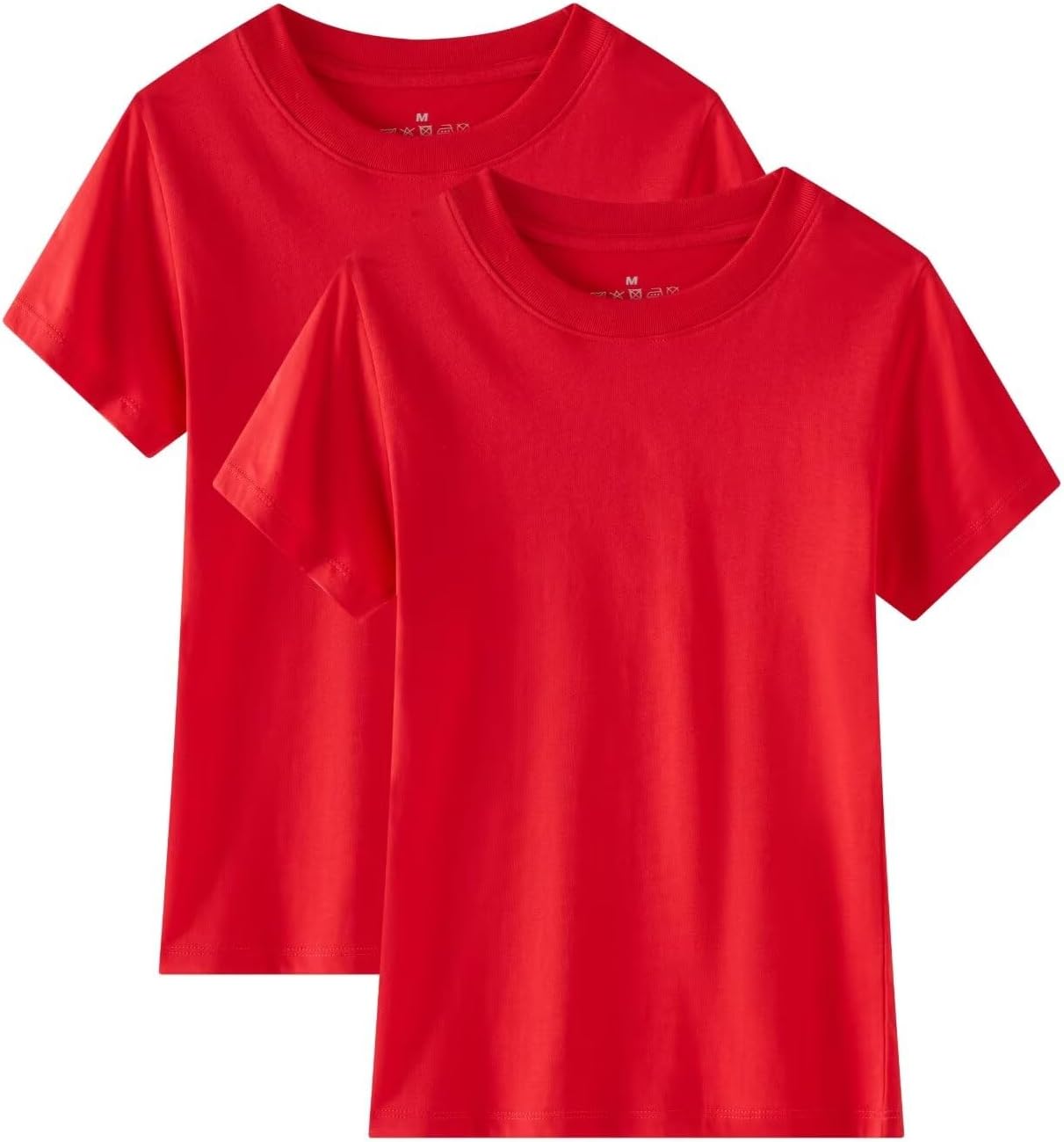 Huata Boys Girls T-Shirt Basic Basic Short Sleeve Crewneck Girls Tee 2 Packs