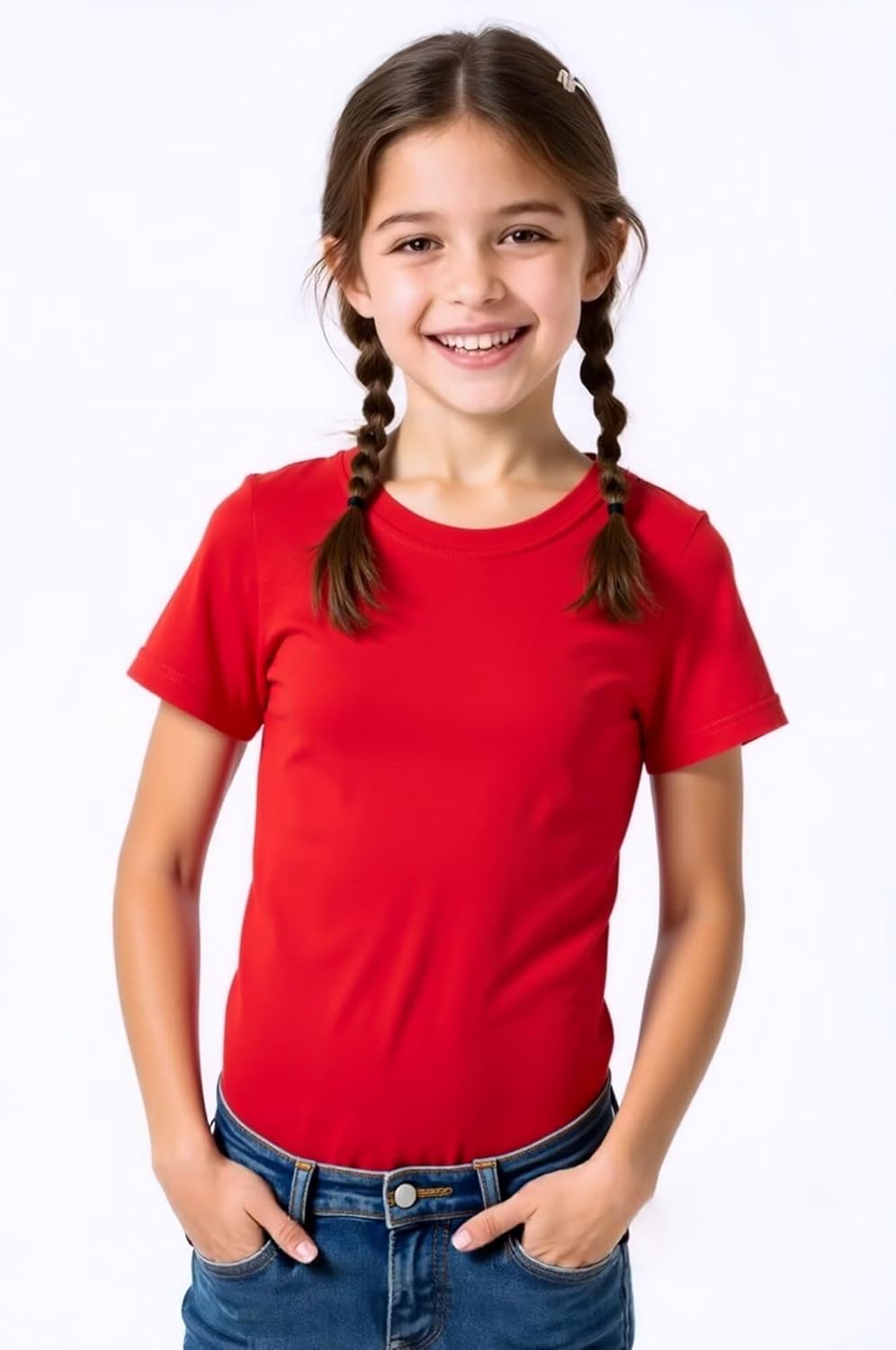 Huata Boys Girls Short Sleeve Tee T-Shirt Crewneck 2 Packs