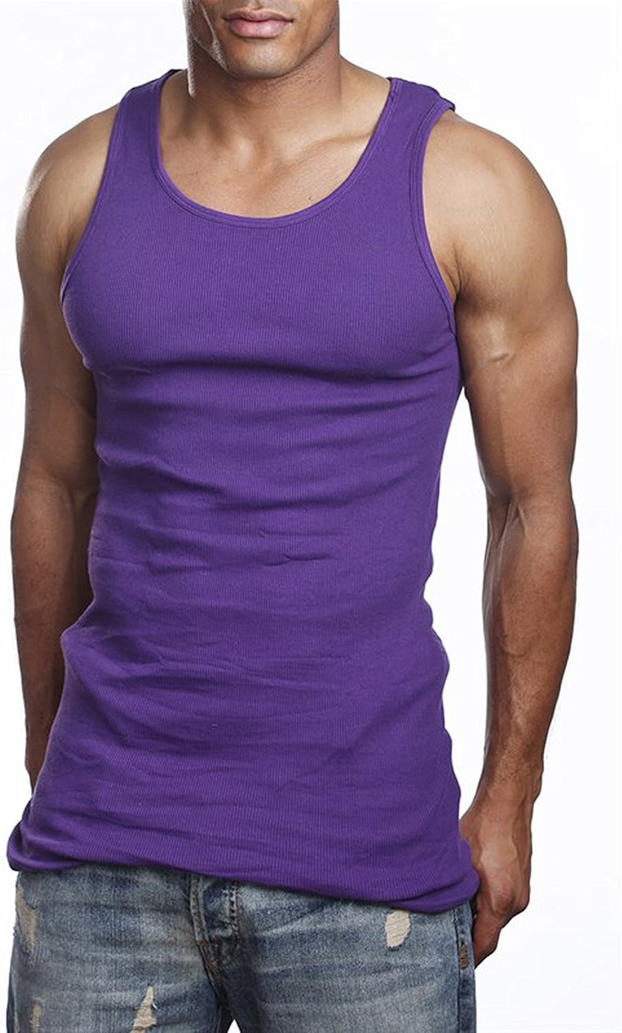 Mens Camo Muscle Tank Top Gym Work Out Super Thick 3 Pack