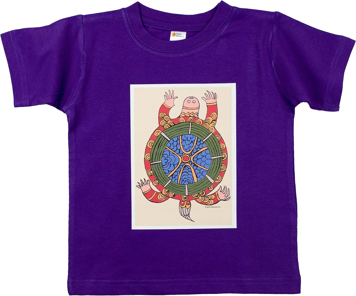 Earth Elements Baby Girls’ Short Sleeve T-Shirt - Ornamental Turtle
