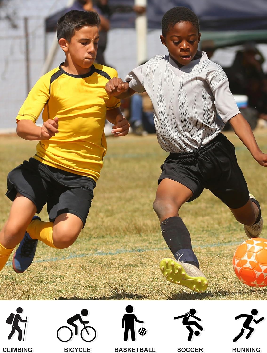 QBK Toddler to Youth Boys 2 in 1 Athletic Shorts Basketball Compression Shorts with Liner for Girls Soccer Running Sports