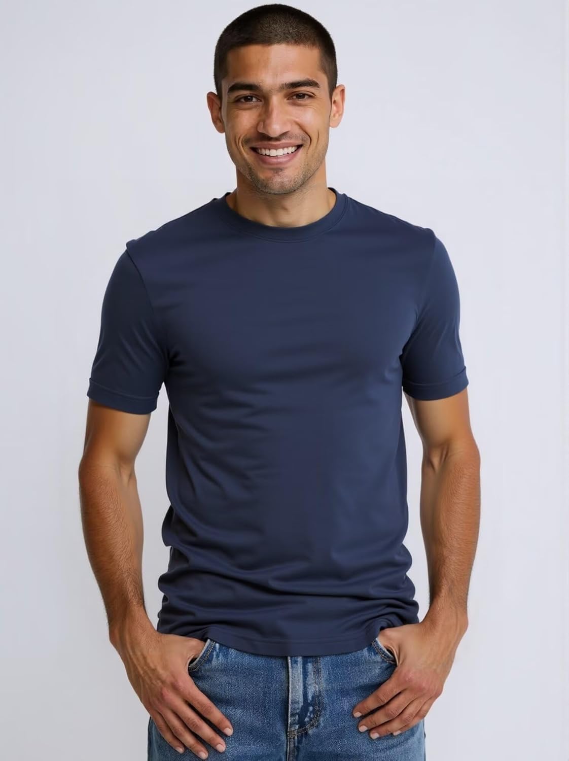 Huata Men's T-Shirt Short Sleeve Crewneck Cotton Tees