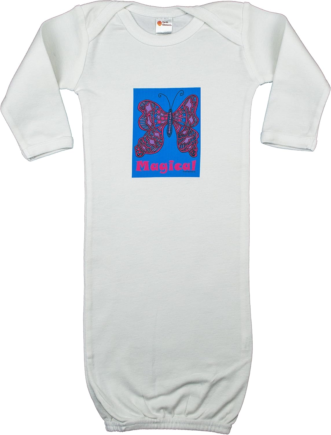 Earth Elements Baby Girls’ Long Sleeve Gown - Magical Butterfly