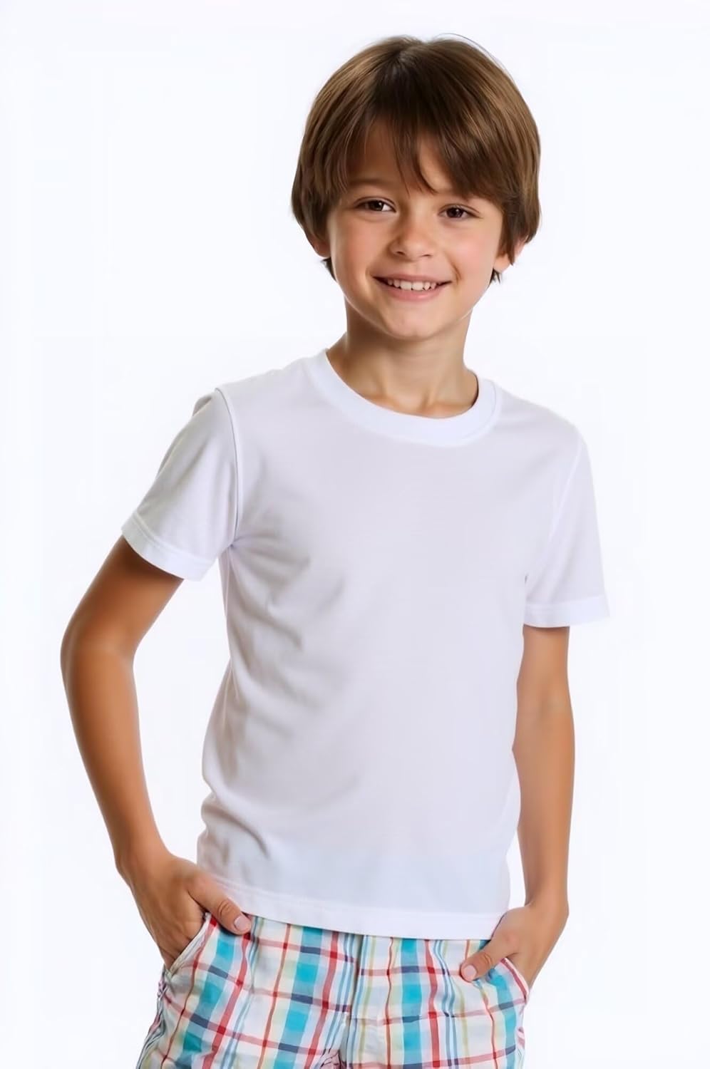 Huata Boys Girls T-Shirt Short Sleeve Crewneck Tee