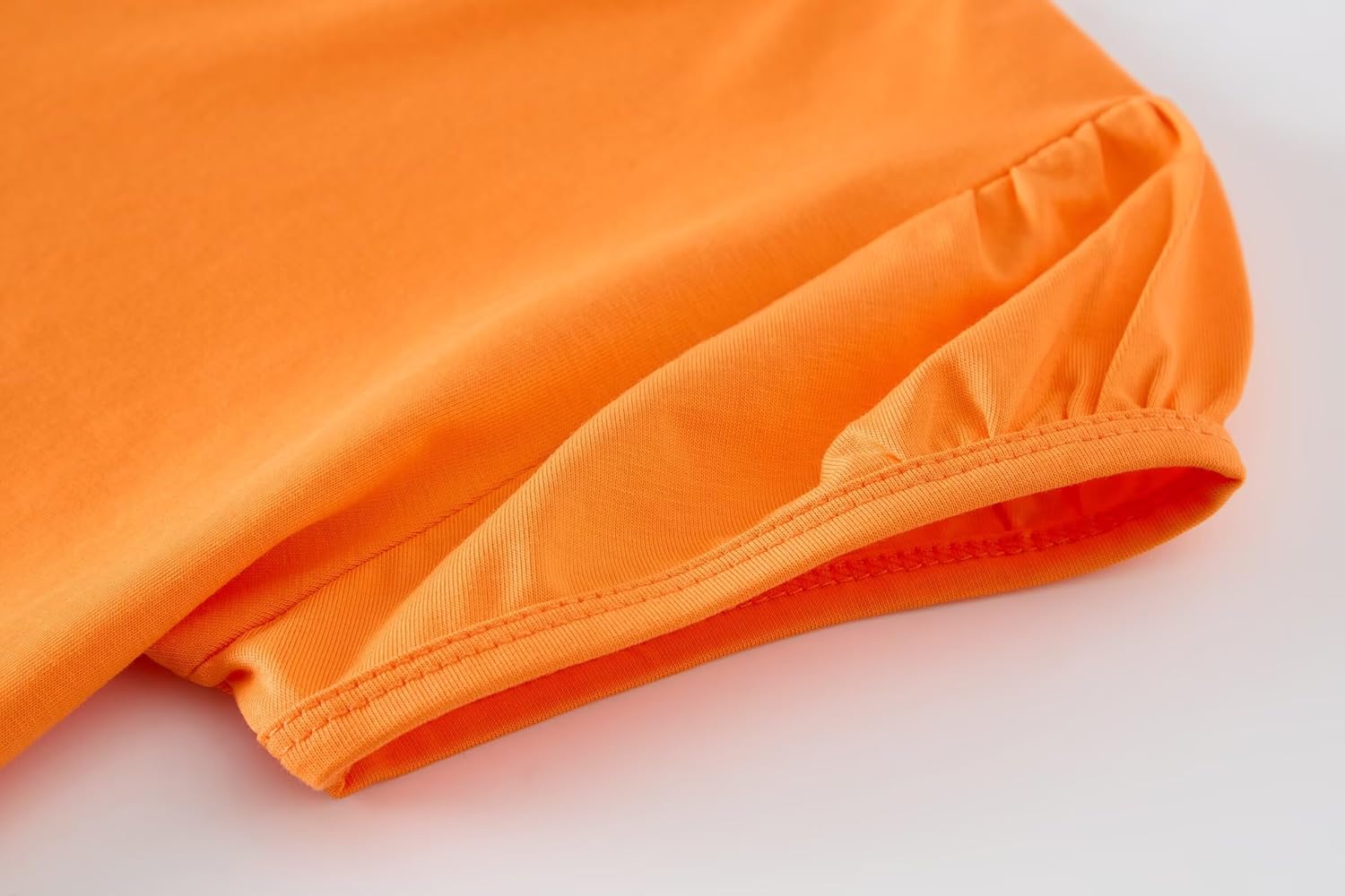 Huata Girls Short Puff Sleeve Tee Basic T-Shirt 2 Packs Crewneck