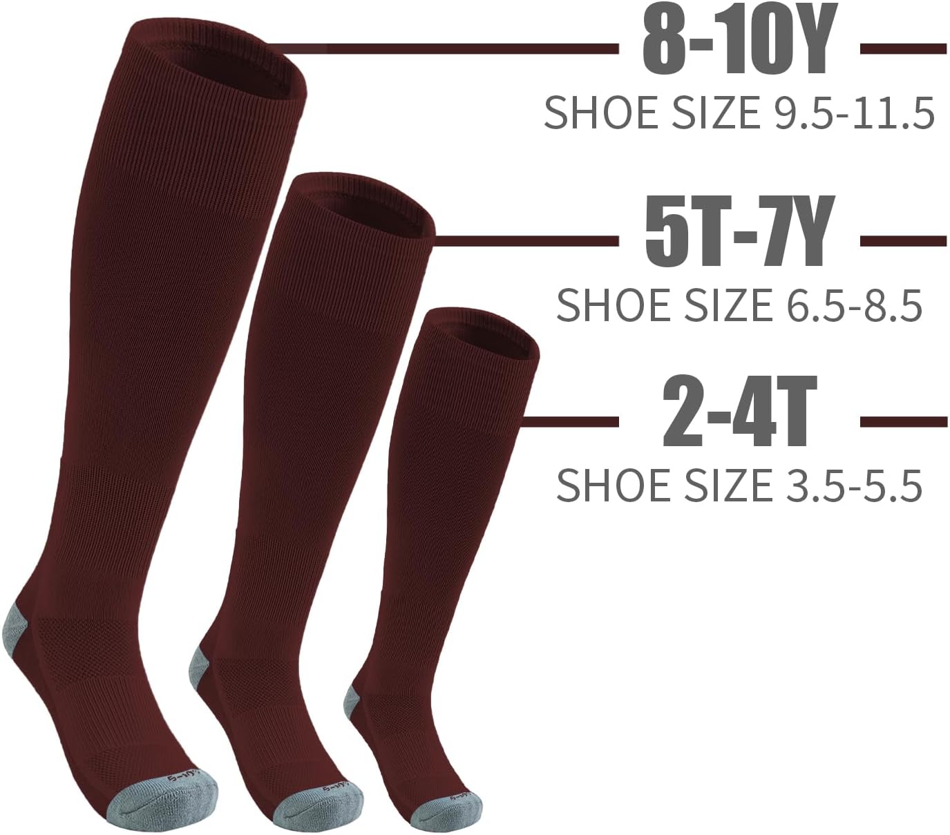 QBK Youth Baseball Socks & Belt Combo Set for Kids 2-16 Years -Softball/Tee Ball Accessories (1 Pair + 1 Belt, Unisex)