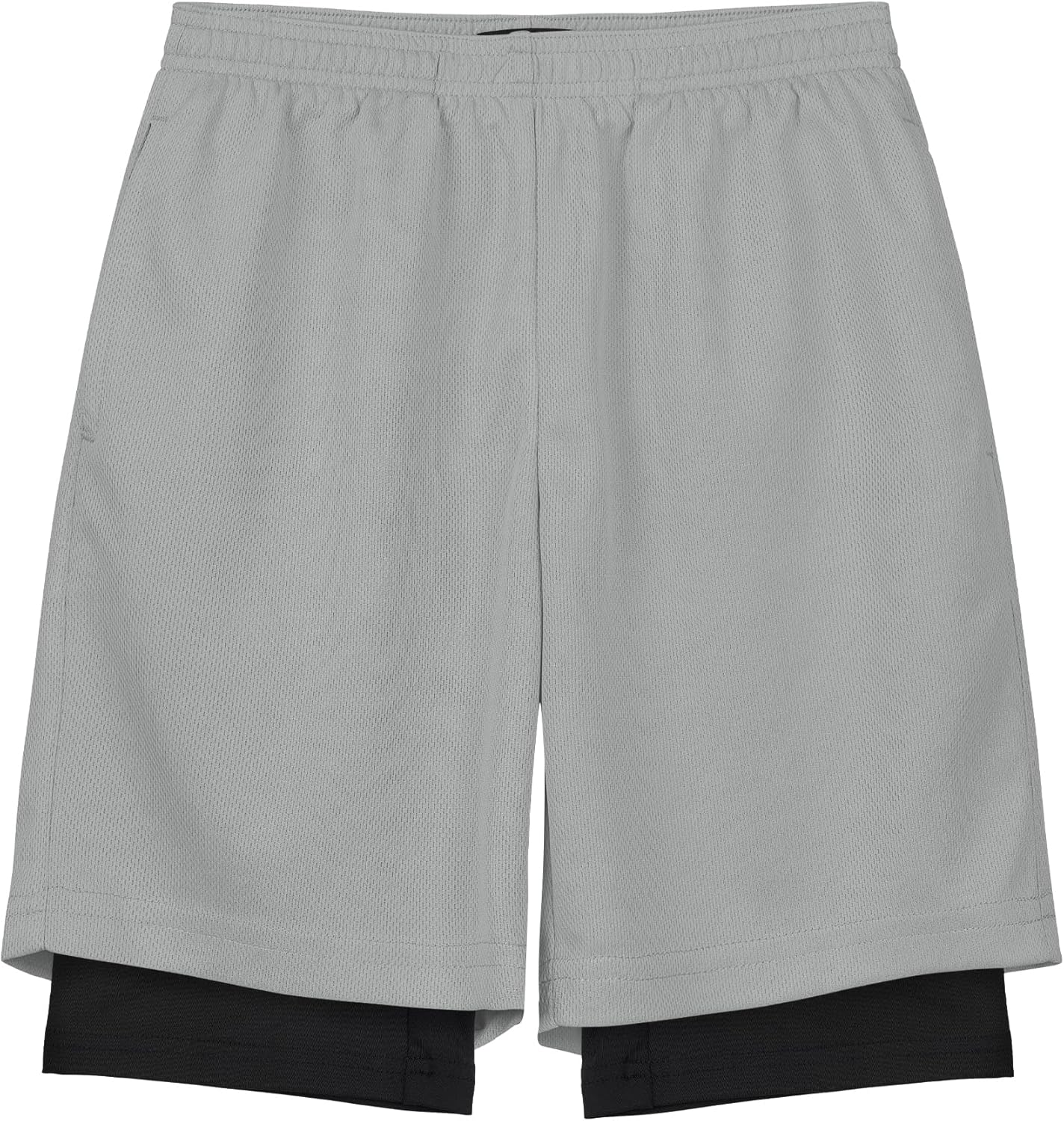 QBK Toddler to Youth Boys 2 in 1 Athletic Shorts Basketball Compression Shorts with Liner for Girls Soccer Running Sports