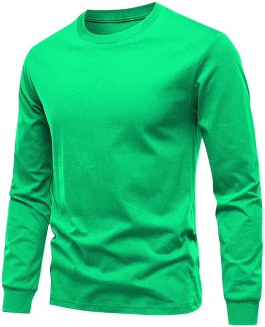 Huata Men's T-Shirt Long Sleeve Crewneck Cotton Tees