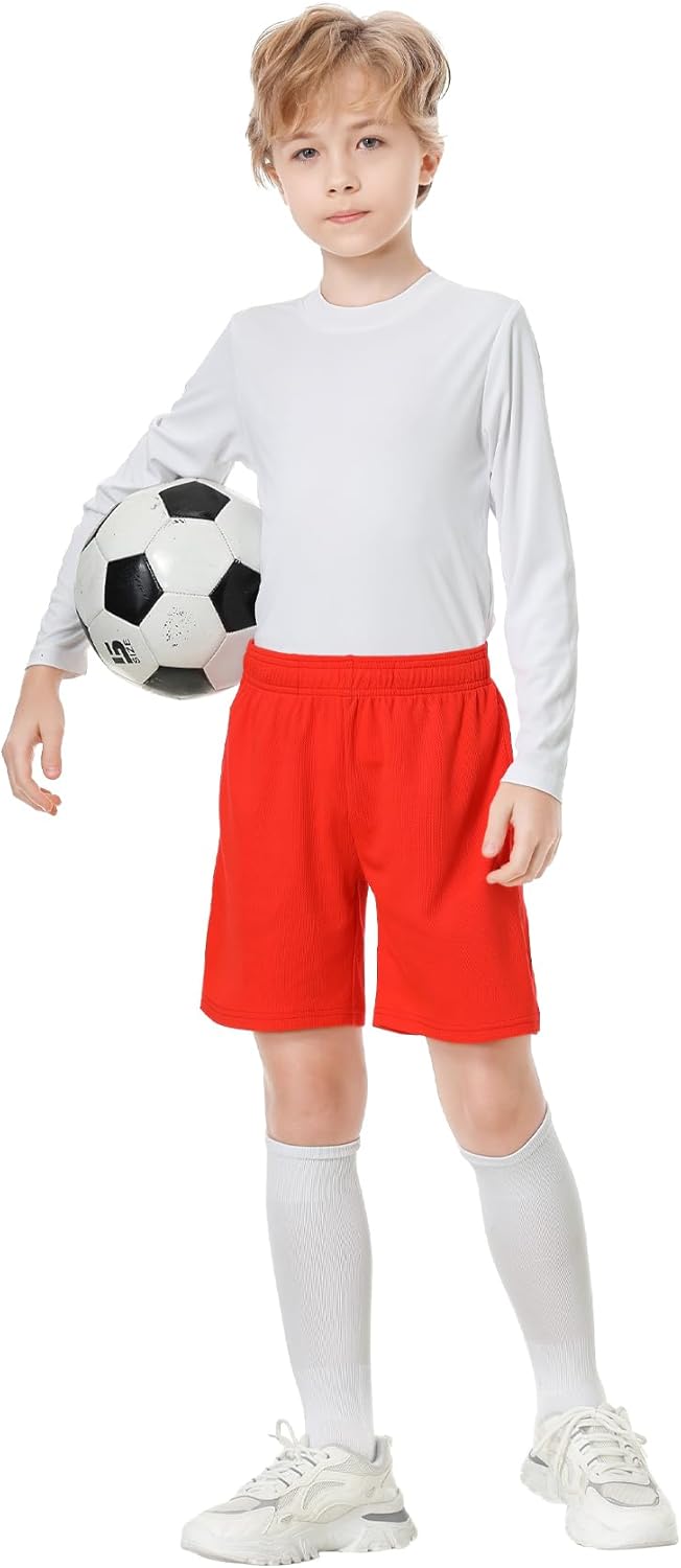 QBK Toddler to Youth Athletic Shorts for Boys and Girls Soccer Basketball Sports