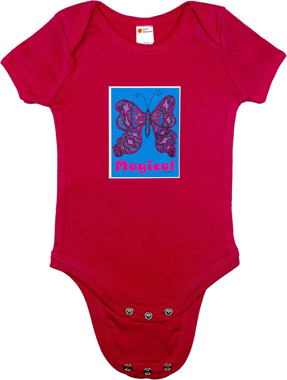 Earth Elements Baby Boys’ Short Sleeve Bodysuit - Magical Butterfly