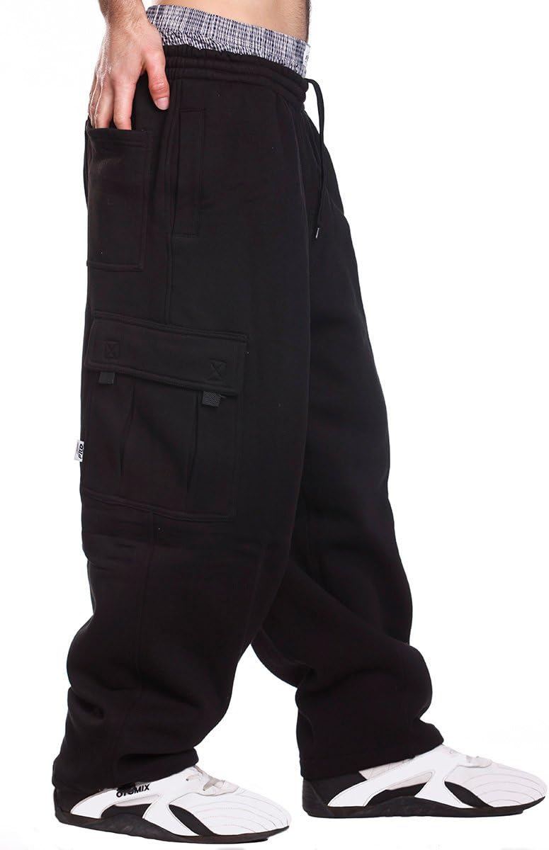 Mens Fleece Cargo Sweatpants