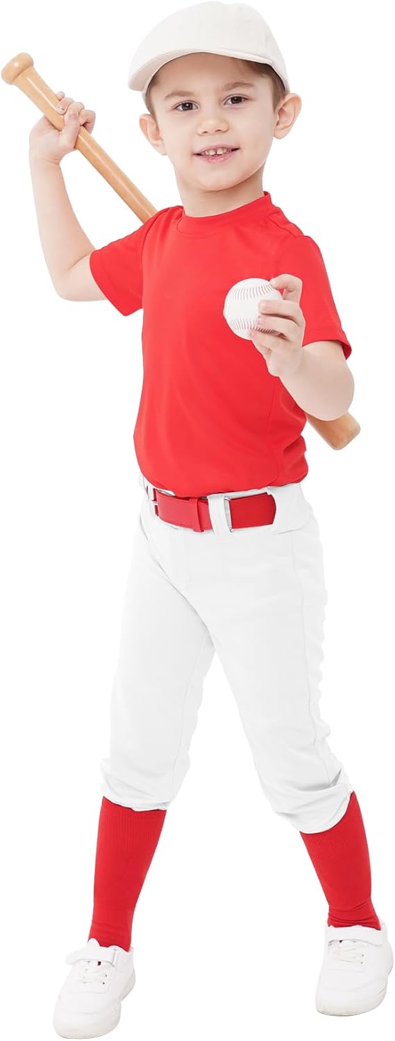 QBK 2T-17Y Toddler Baseball Pants Youth Softball Pants Kids Tee Ball Pants for Boy Girl