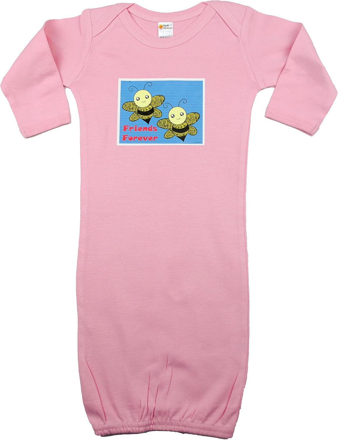 Earth Elements Baby Girls’ Long Sleeve Gown - Friends Forever