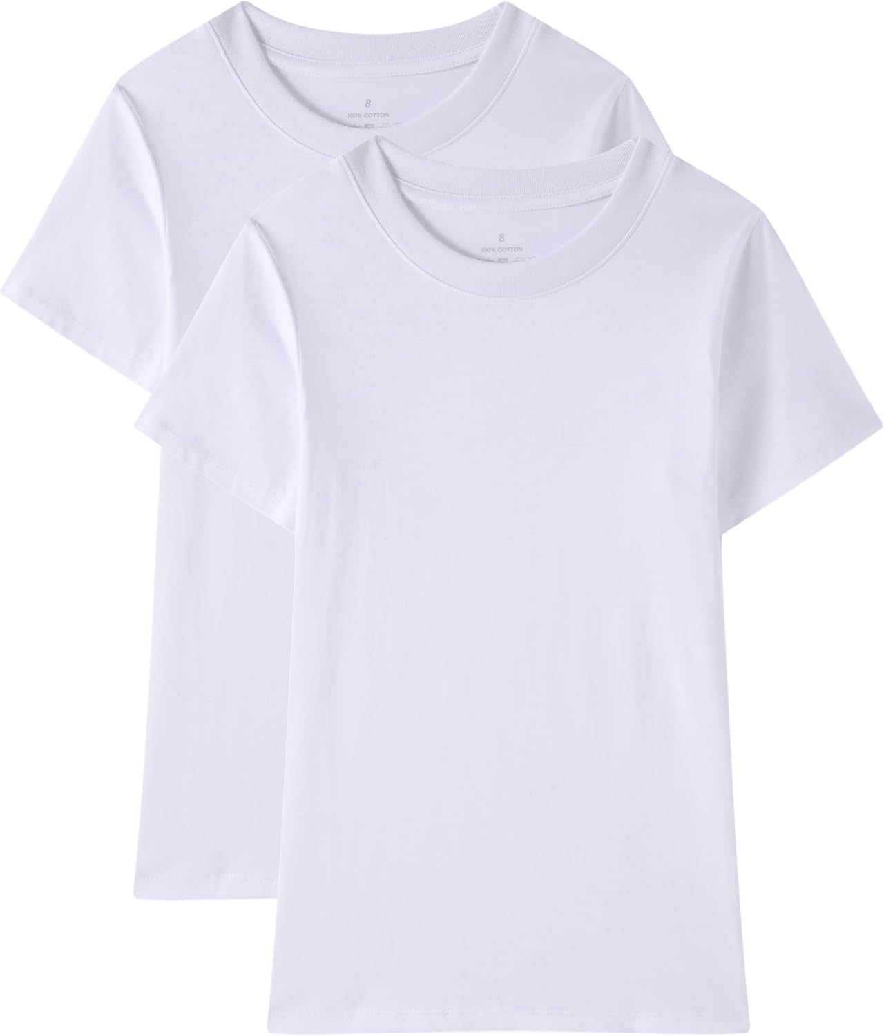 Huata Boys Girls Short Sleeve Tee T-Shirt Crewneck 2 Packs