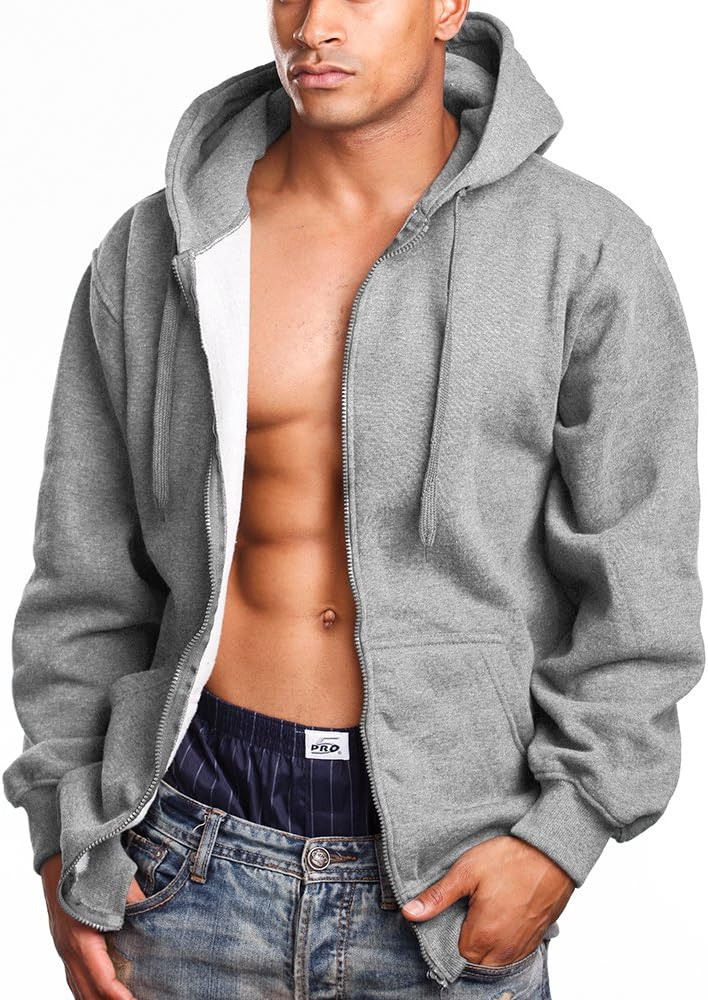 PRO 5 Mens Heavy Weight Zip Down Hoodie