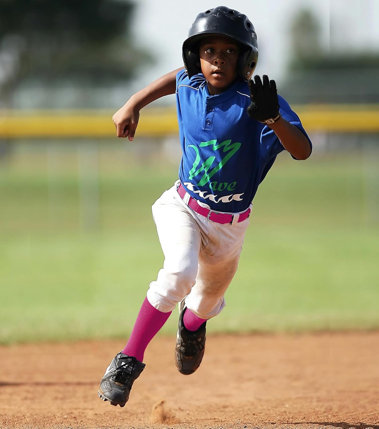 QBK Youth Baseball Socks & Belt Combo Set for Kids 2-16 Years -Softball/Tee Ball Accessories (1 Pair + 1 Belt, Unisex)