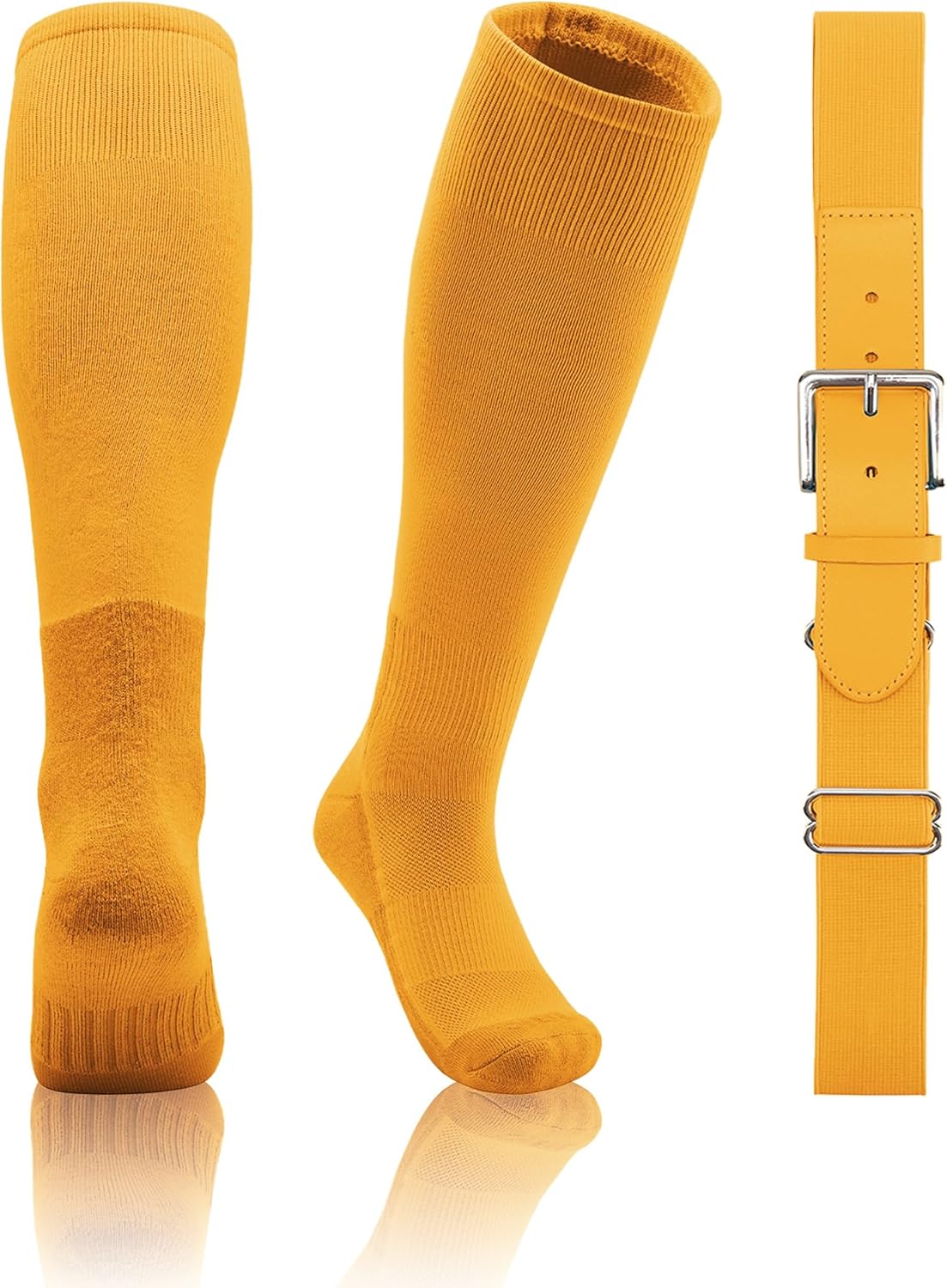 QBK 2T/3T/4T/5T Toddler Baseball Socks And Belt Youth Softball Tee Ball Combo Set for Boy Girl (1 Pairs of Socks & 1 Belt)