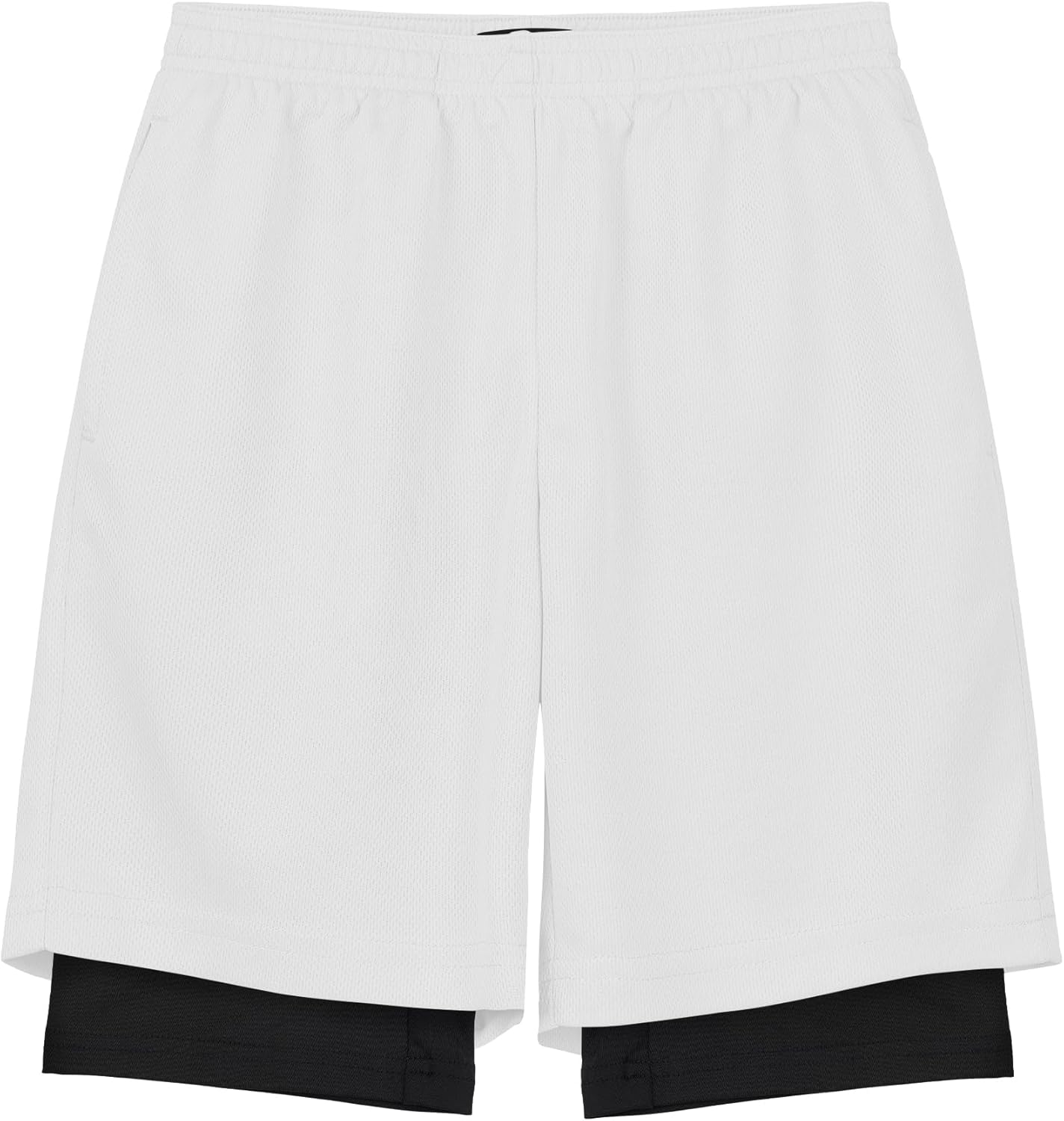 QBK Toddler to Youth Boys 2 in 1 Athletic Shorts Basketball Compression Shorts with Liner for Girls Soccer Running Sports