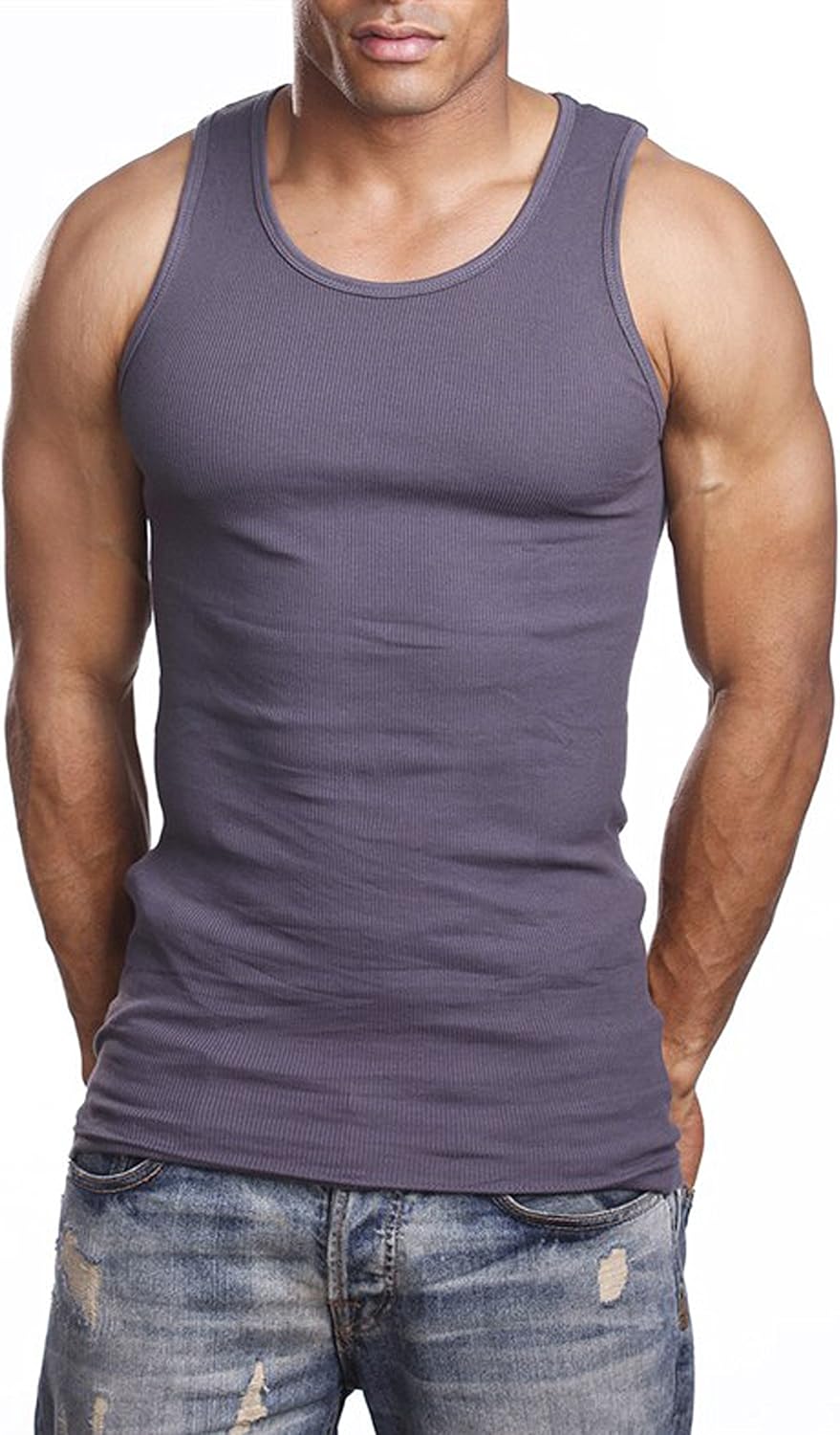 Mens Camo Muscle Tank Top Gym Work Out Super Thick 3 Pack