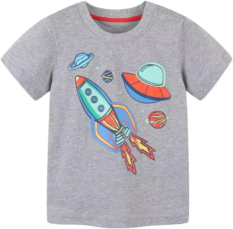 Huata Baby Toddler Boys T-Shirt 2 Packs Short Sleeve Crewneck Tee