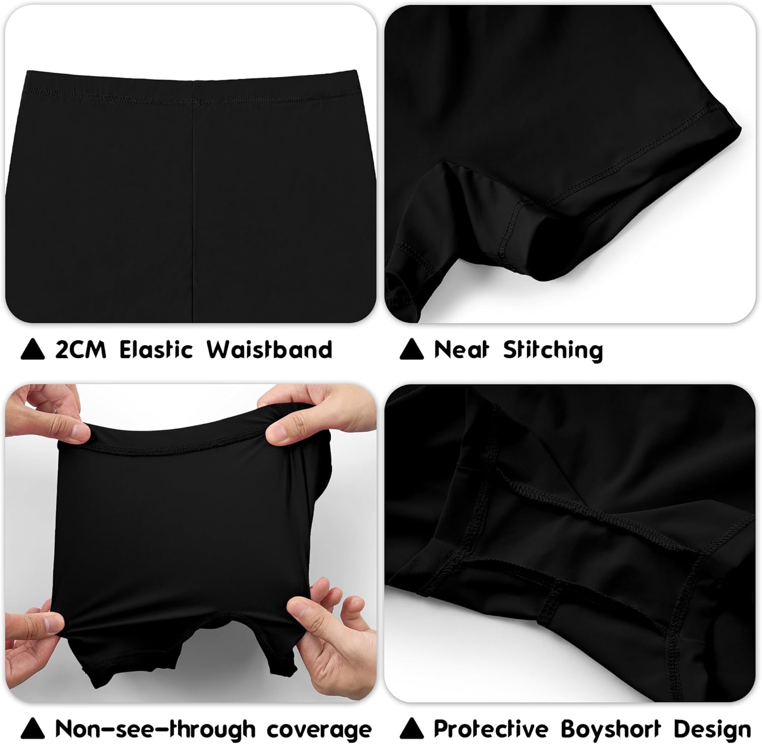 QBK Toddler Girls Swim Shorts 2T-14 Boyshort Swimsuit UPF 50+ Quick Dry Rash Guard Swim Bottoms