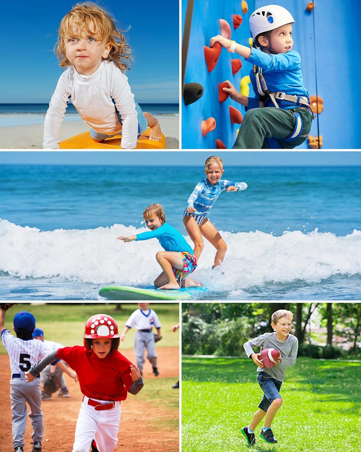 QBK 4T to Youth Neon Shirt Kids UPF 50+ Dry Fit Athletic Long Sleeve T Shirts for Boys and Girls-Moisture Wicking Rash Guard