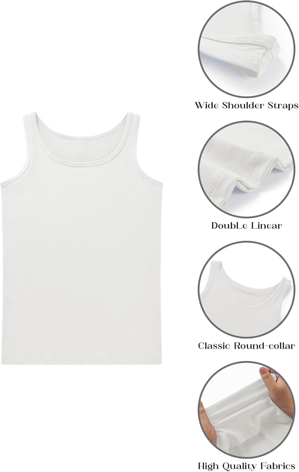 QBK 2T-13Years Girls Tank Tops Cotton Dance Basic Sleeveless Undershirts for Gymnastics Ballet Dancewear