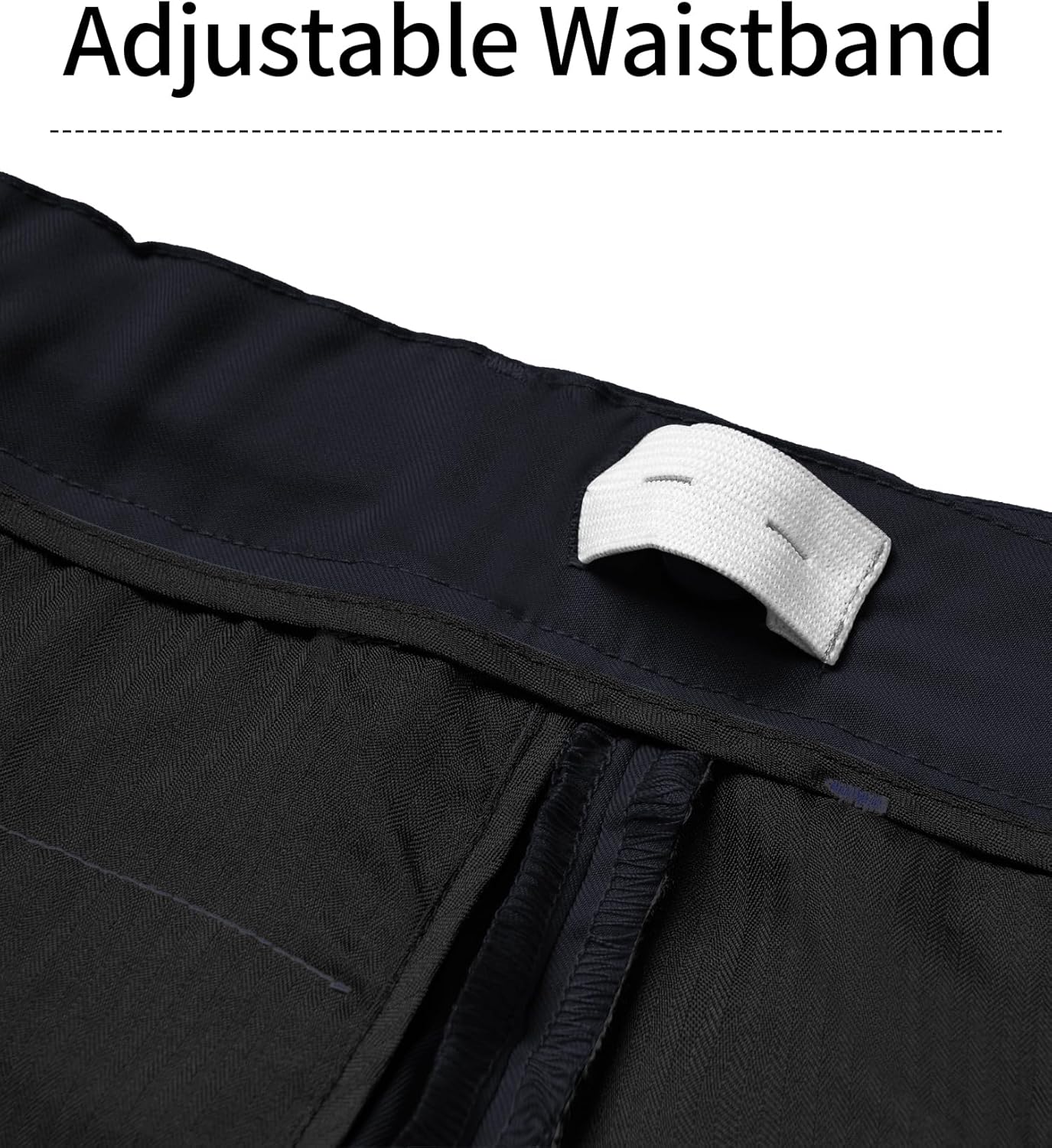 QBK Boys Flat Front Dress Pants Uniform Pants Adjustable Waistband for Toddler to Youth with Pockets