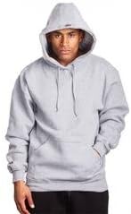 PRO 5 Mens Heavy Weight Light Fleece Pullover Hoodie Sweatshirts 60/40 (XL, Heather Grey)