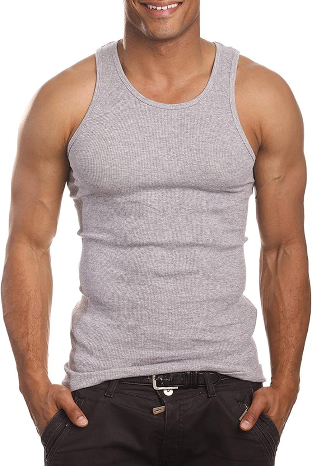 Mens Camo Muscle Tank Top Gym Work Out Super Thick 3 Pack