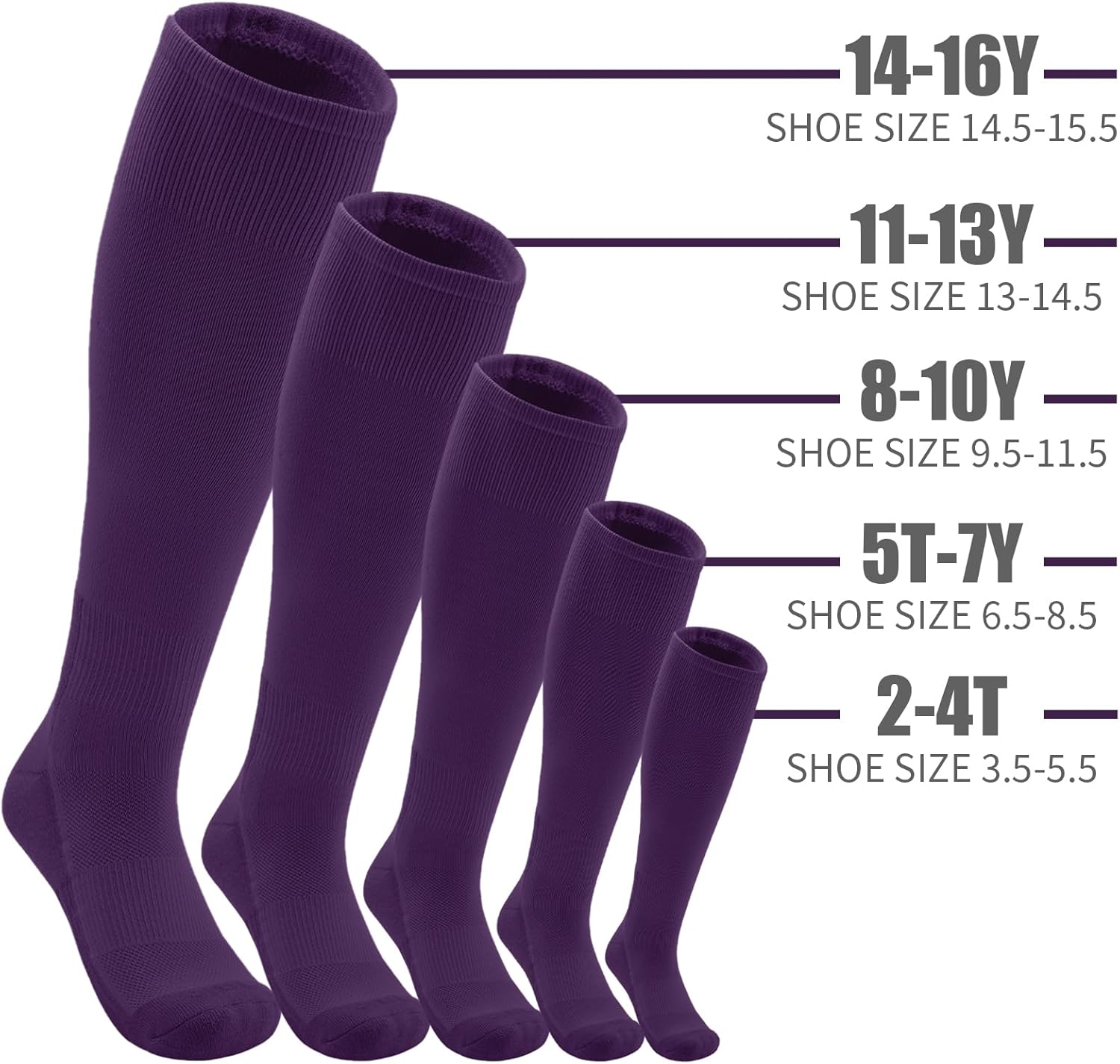 QBK 2T/3T/4T/5T Toddler Baseball Socks And Belt Youth Softball Tee Ball Combo Set for Boy Girl (1 Pairs of Socks & 1 Belt)