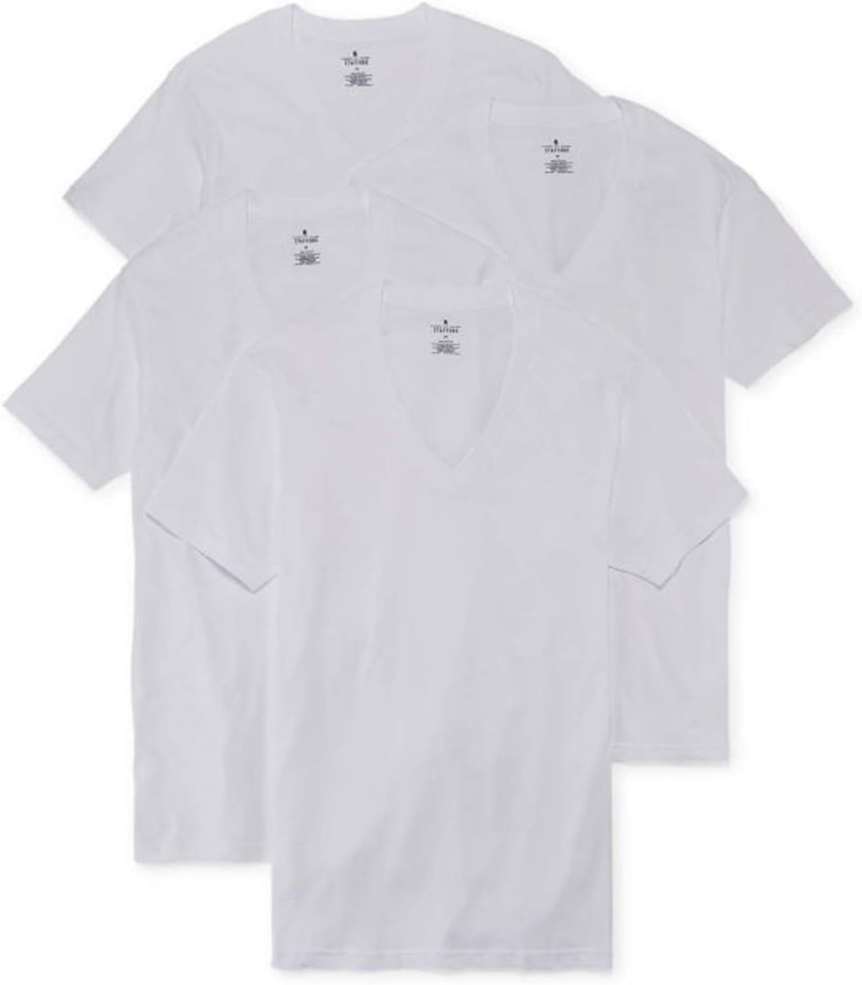 Stafford 4-pk. Heavyweight V-Neck T-Shirts (L) White