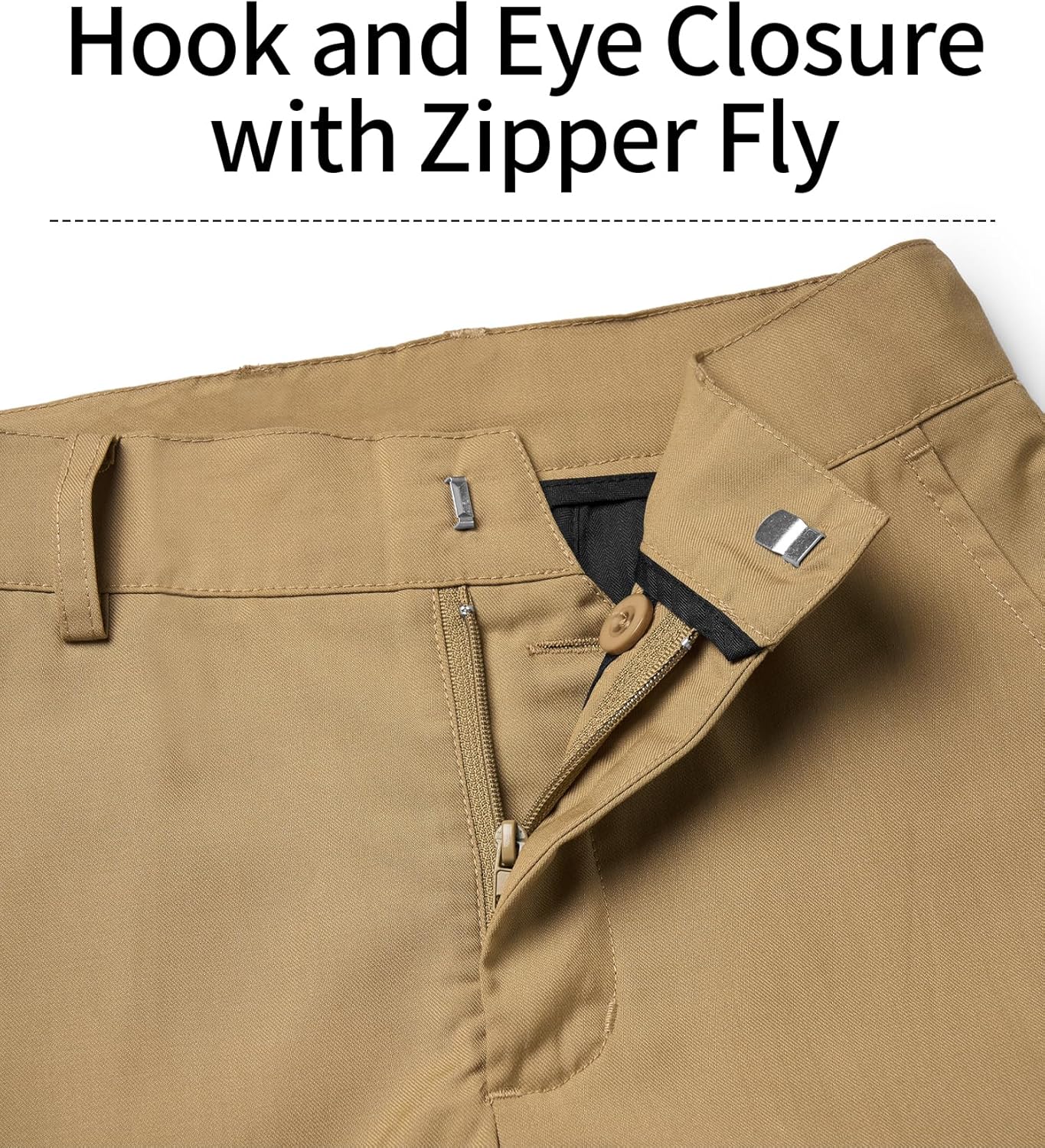 QBK Boys Flat Front Dress Pants Uniform Pants Adjustable Waistband for Toddler to Youth with Pockets