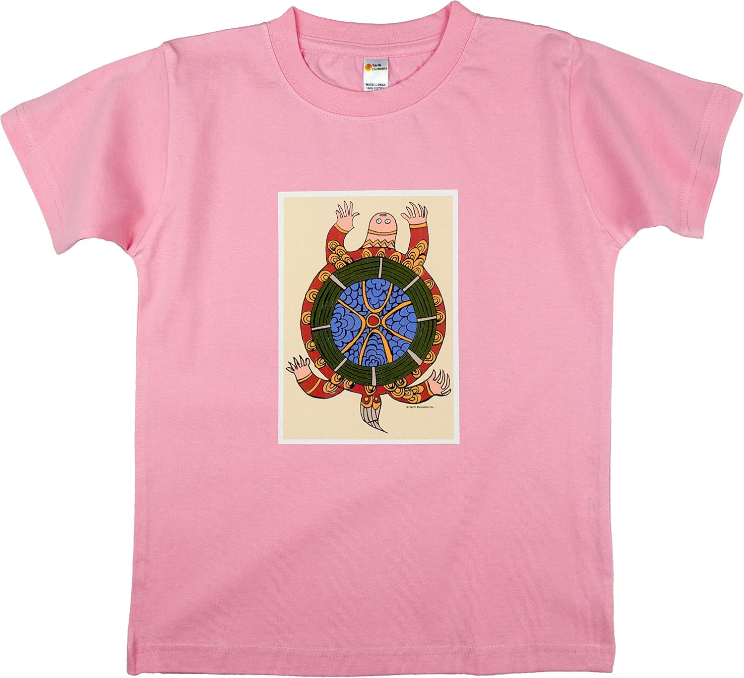 Earth Elements Little Girls’ Short Sleeve T-Shirt - Ornamental Turtle