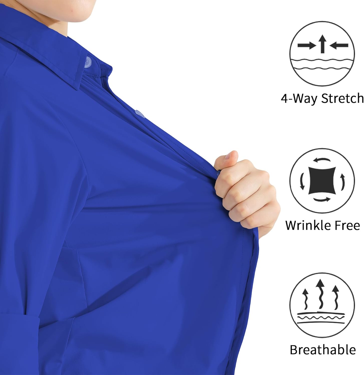 2T-16Y Boys' Stretch Long Sleeve Button Down Toddler Dress Shirt Wrinkle Free Oxford Uniform Shirt with Chest Pocket