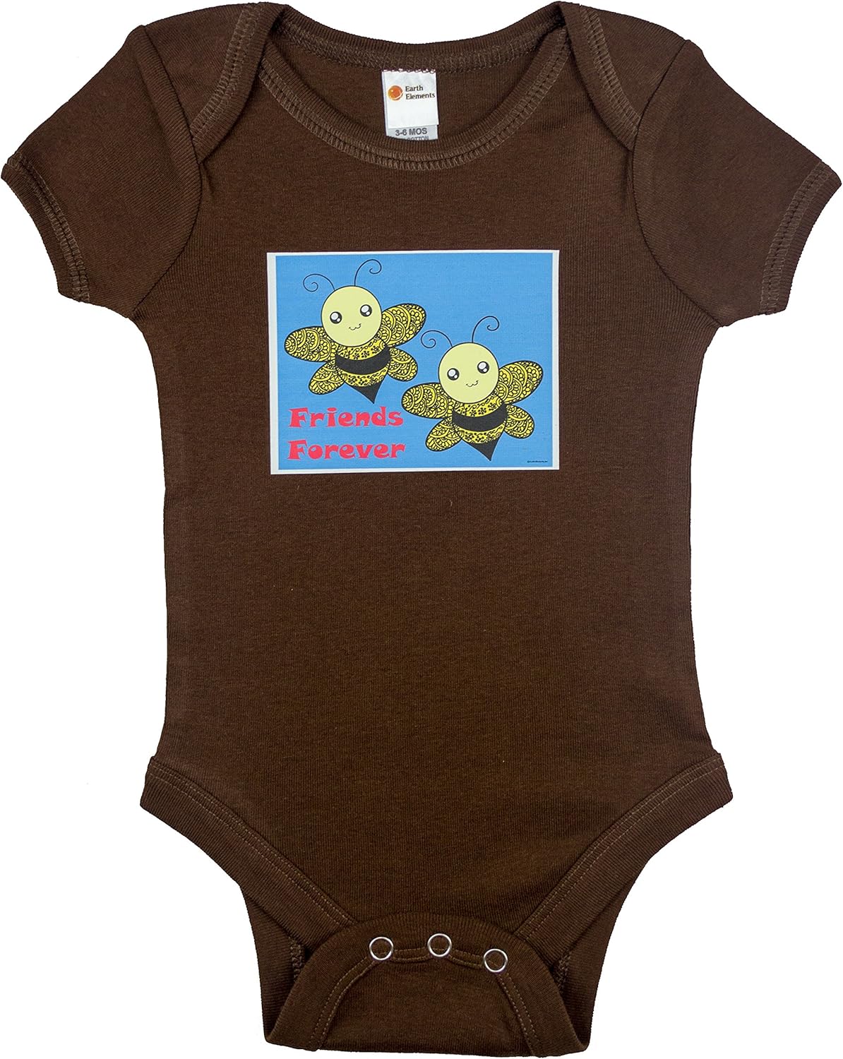 Earth Elements Baby Boys’ Short Sleeve Bodysuit - Friends Forever