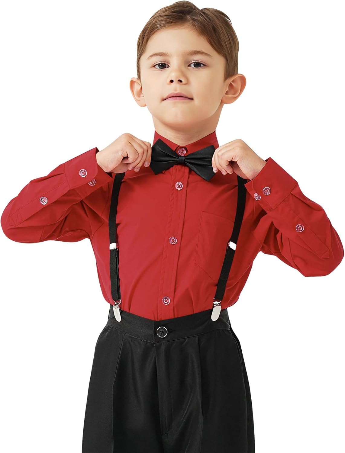 9 Month-16Y Boys' Long Sleeve Button Down Toddler Dress Shirt Oxford Uniform Shirt with Chest Pocket