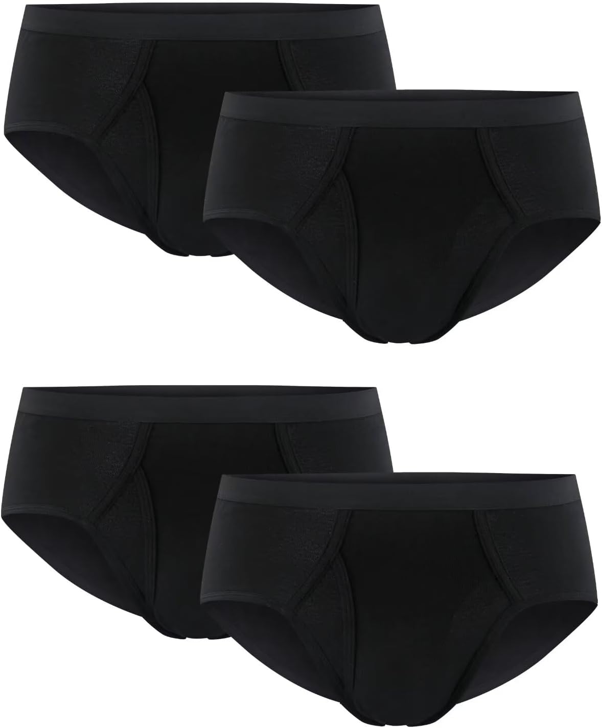 Huata Men's Underwear Briefs Soft Cotton Classic 4 Pack Panties