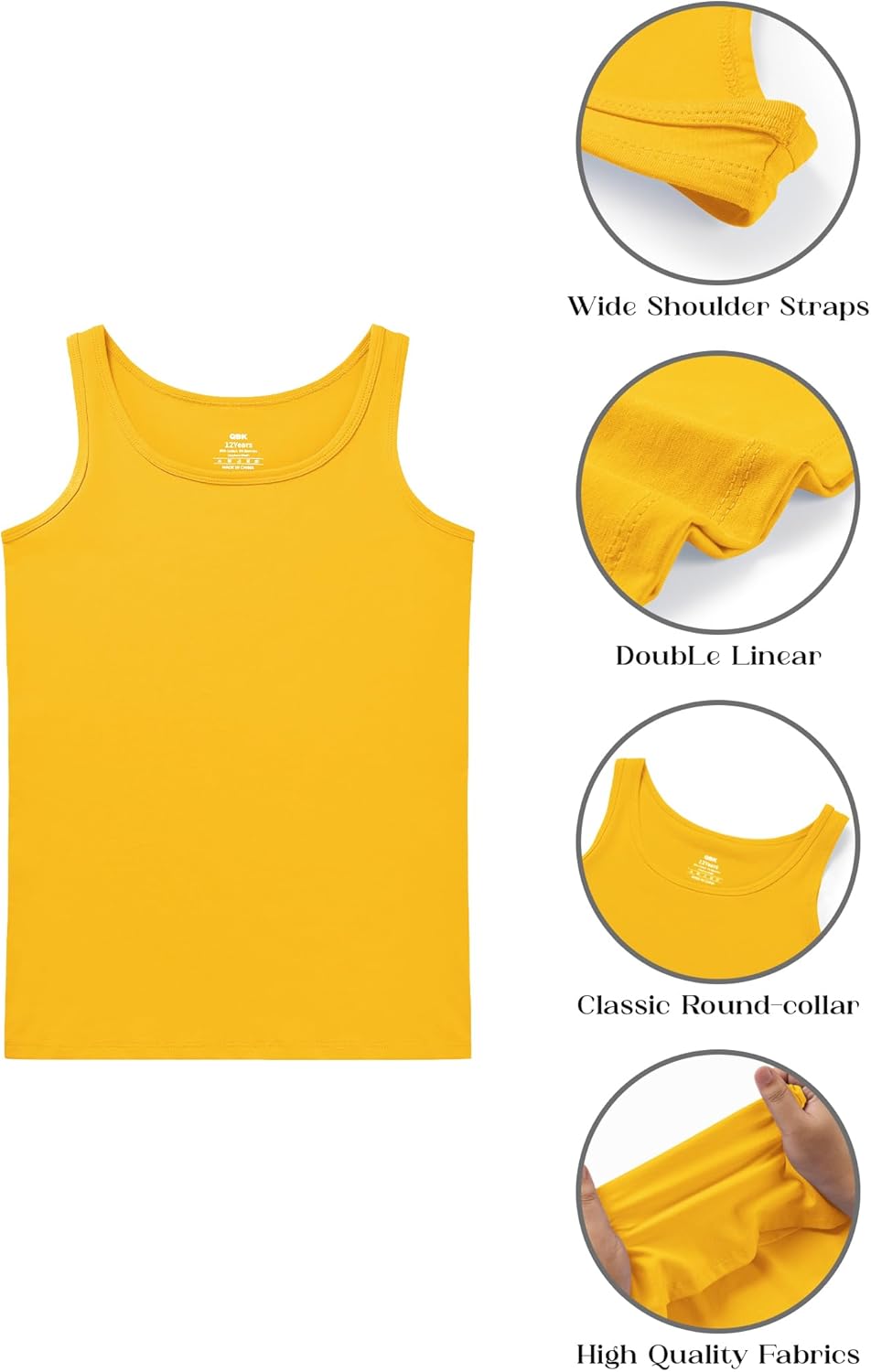 QBK 2T-13Years Girls Tank Tops Cotton Dance Basic Sleeveless Undershirts for Gymnastics Ballet Dancewear