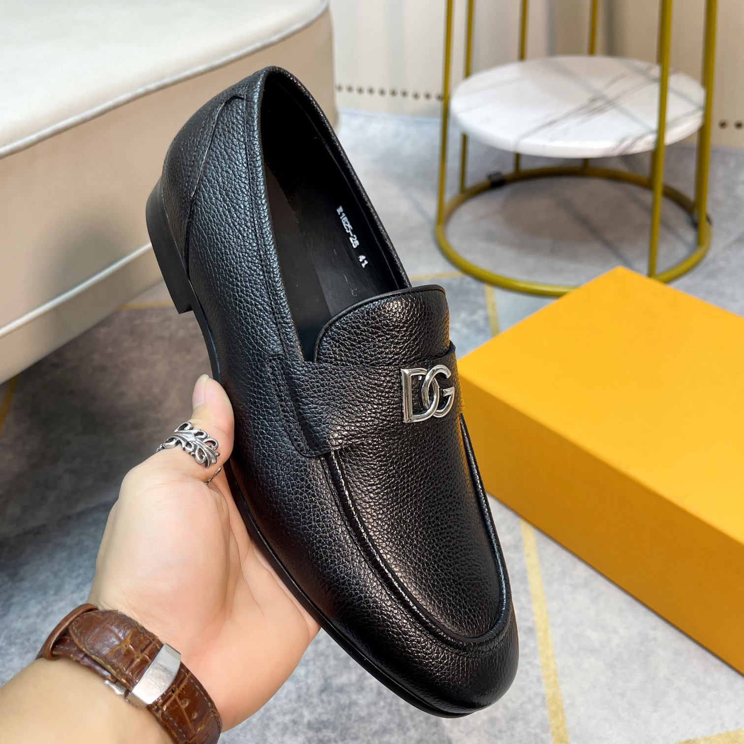 DG new men's pebbled leather shoes XC0723092204