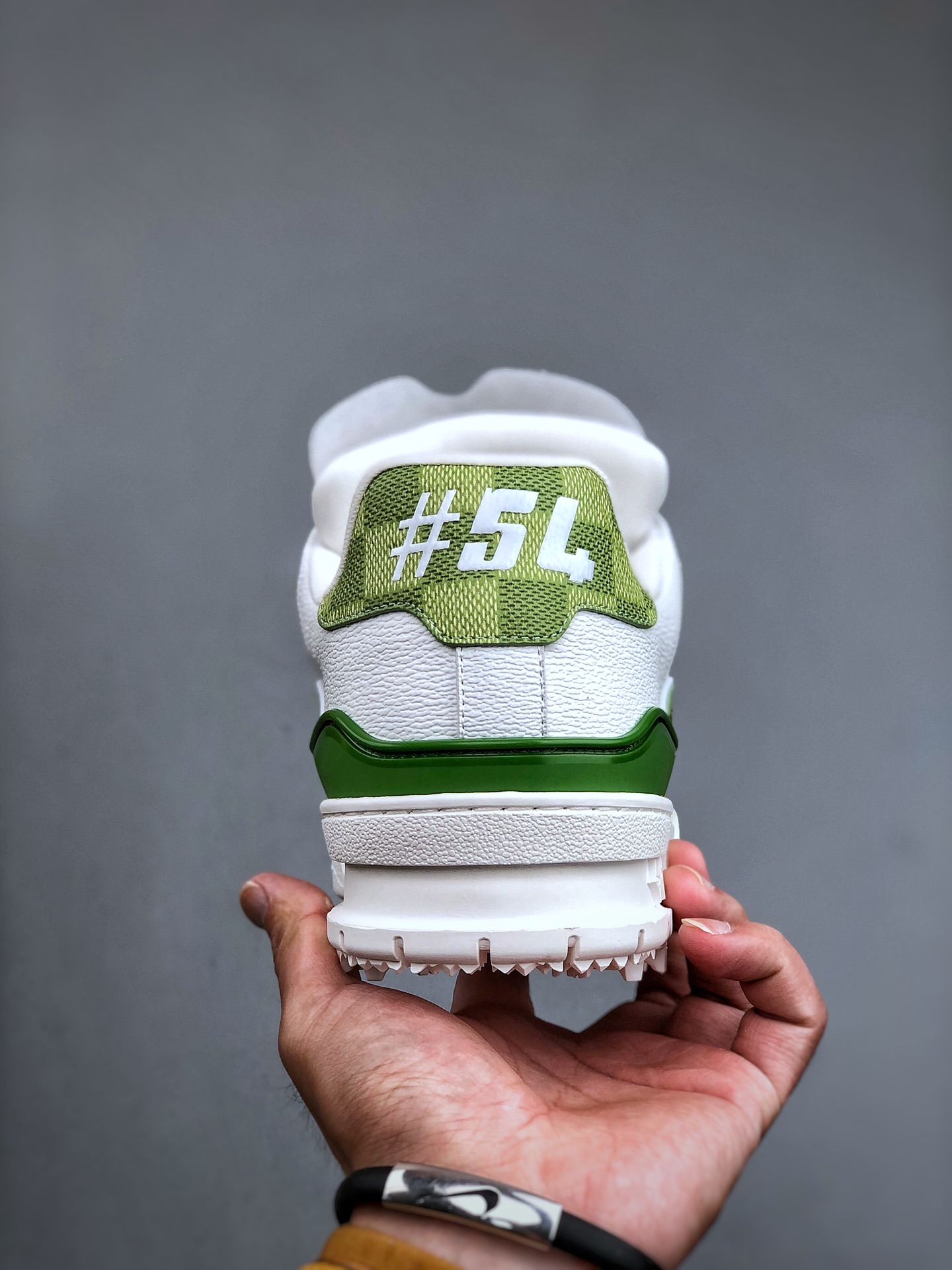 Tyler x LOUIS VUITTON Trainer Hand-Painted Signature Durable Low-Top Sneaker – Men’s, White & Green