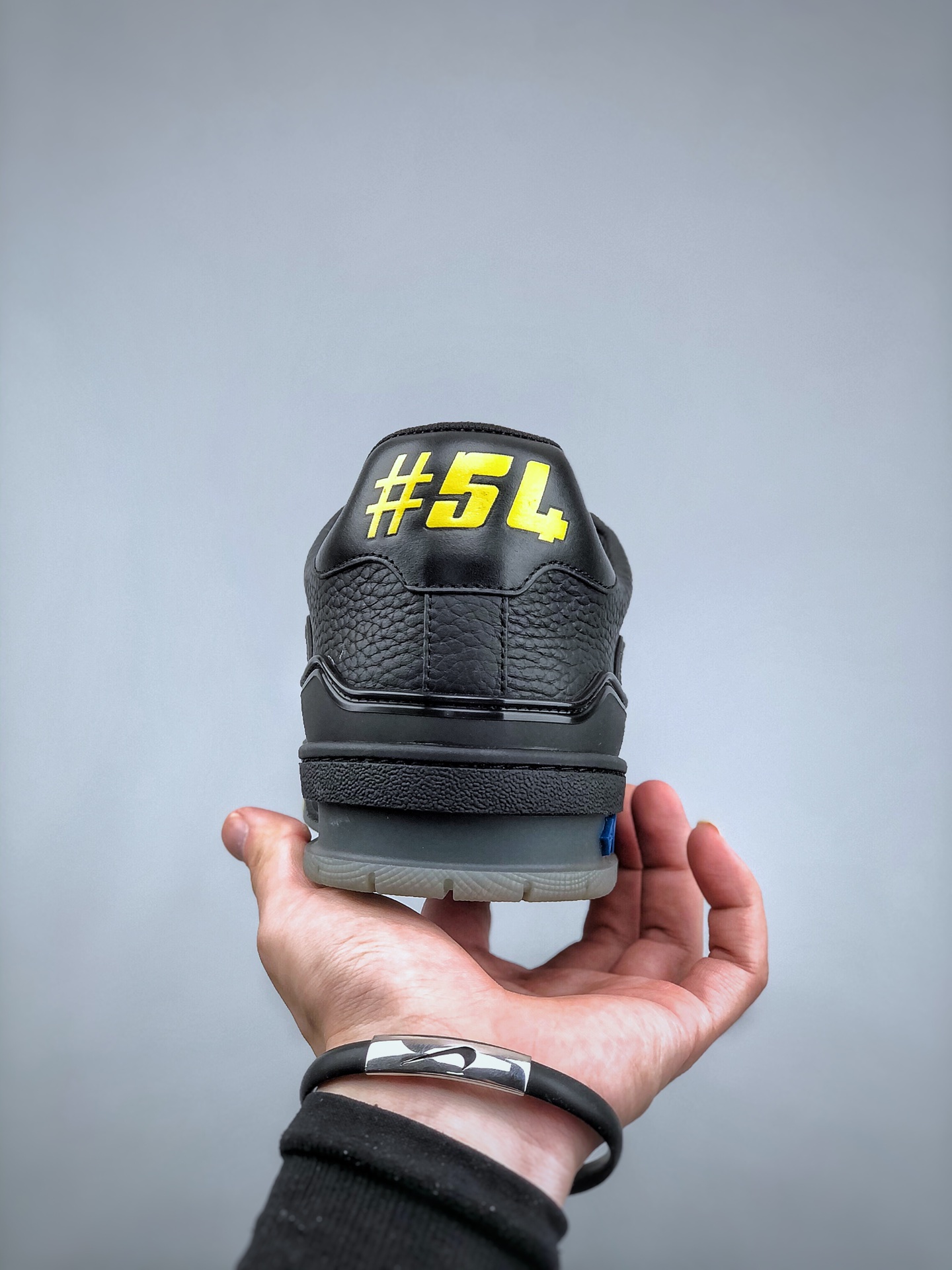 LOUIS VUITTON Trainer Leather Low-Top Fashion Sneaker – Unisex, All Black “Black Samurai”