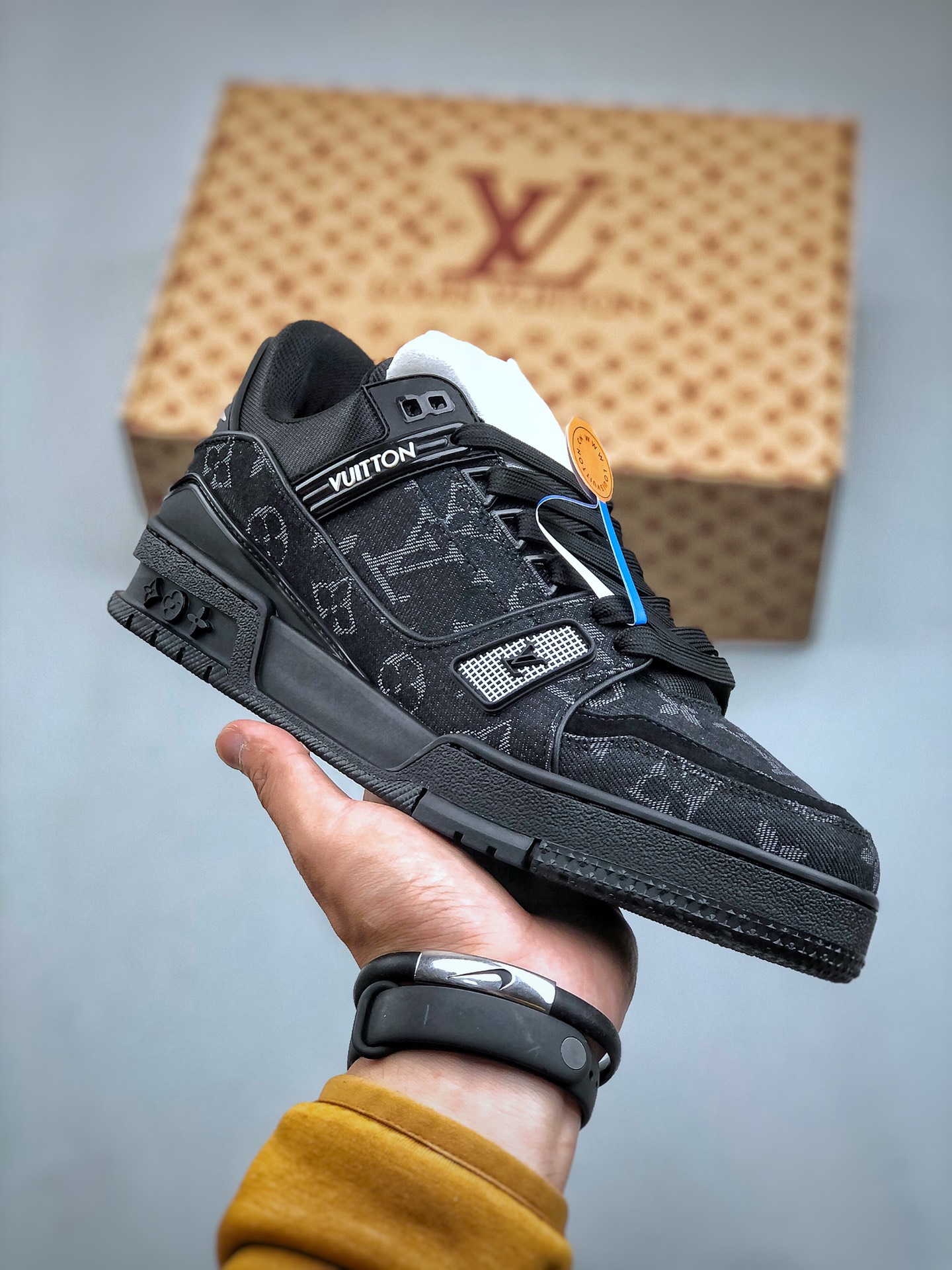 Louis Vuitton Trainer Sneakers – Men's 2025 Spring Low-Top Lace-Up in Black