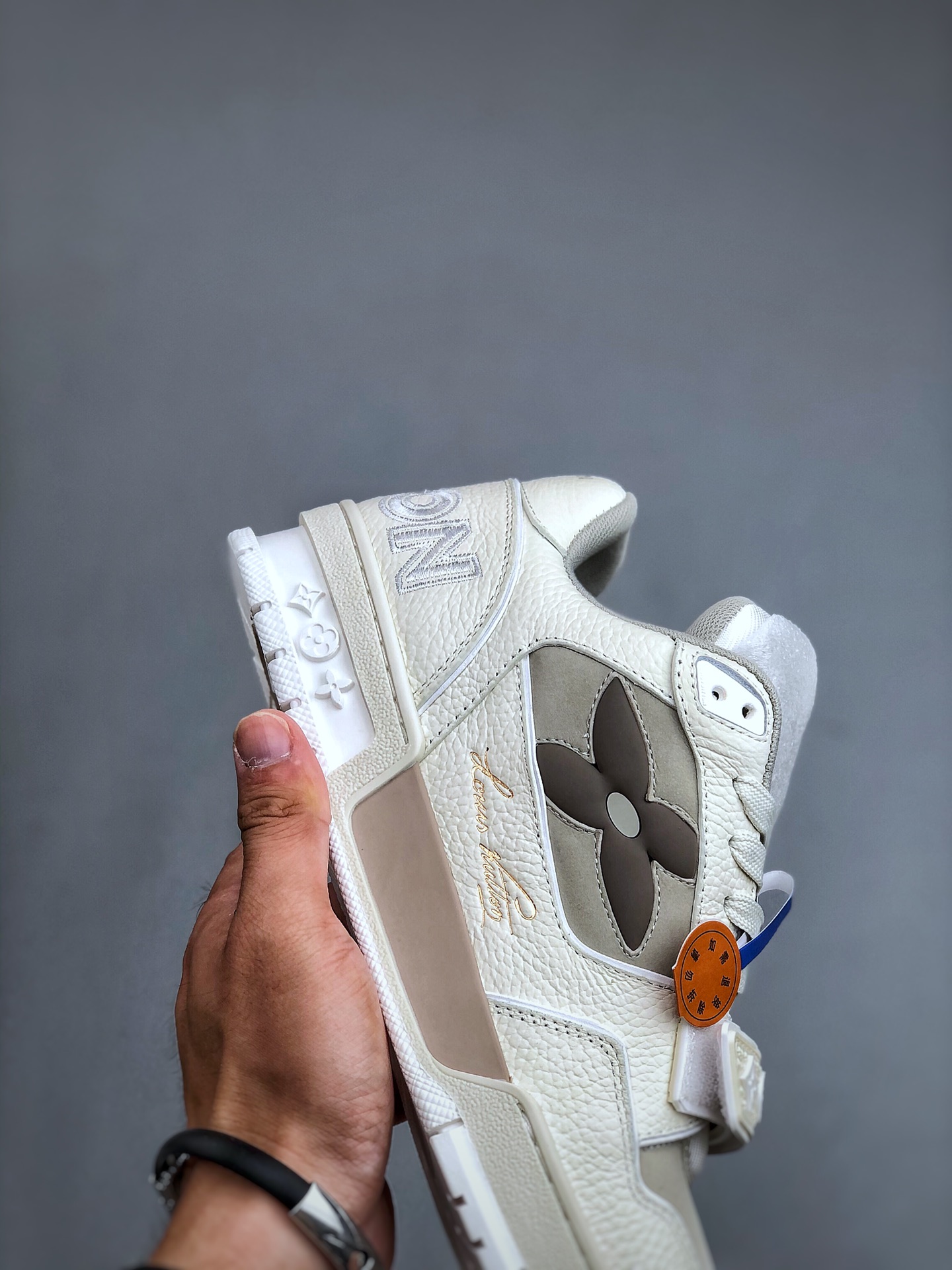 Louis Vuitton Men's Trainer Suede Sneakers – Beige Low-Top Lace-Up Casual Shoes